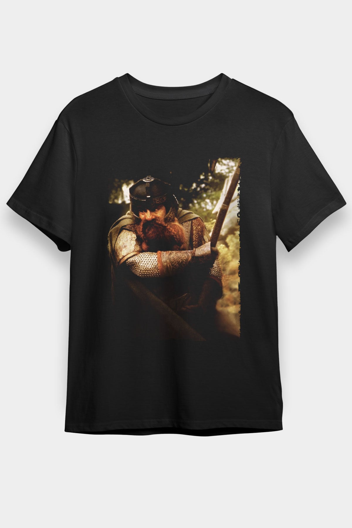 Unisex Yüzüklerin Efendisi Yüzük Kardeşliği (The Lord of the Rings The Fellowship of the Ring) Baskılı Siyah Tshirt