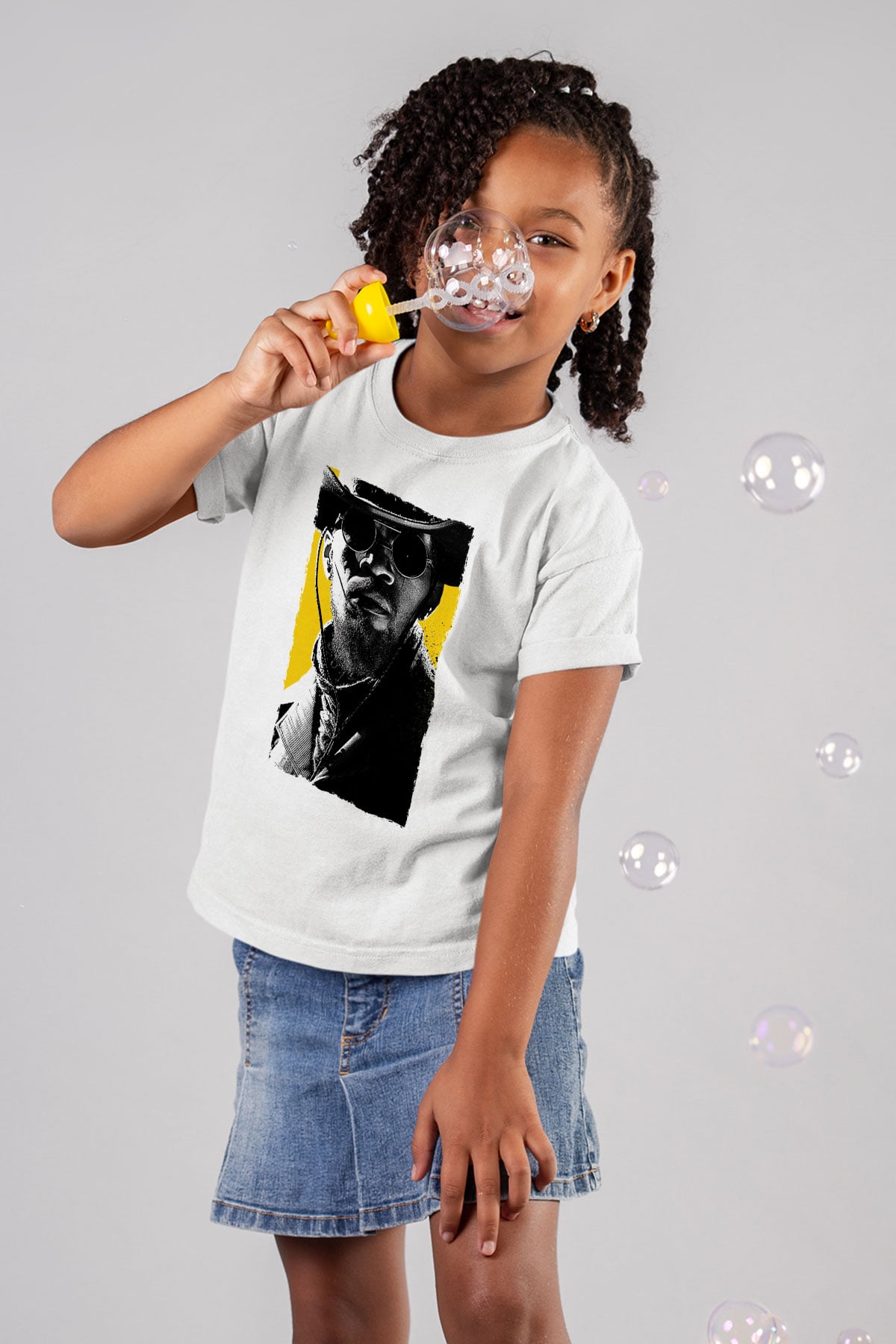 Unisex Zincirsiz - Django Unchained Baskılı Beyaz Çocuk Tshirt