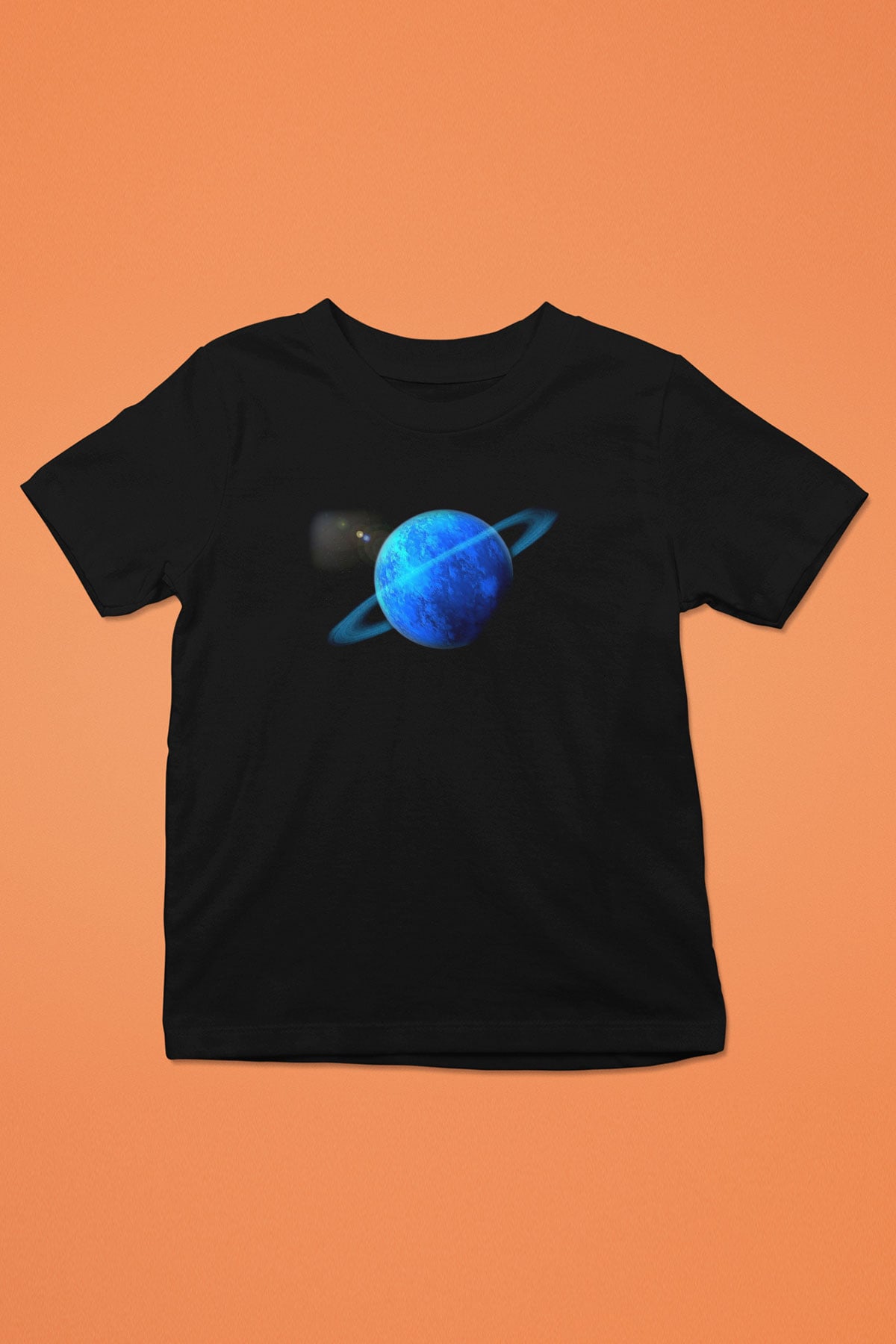 Uranüs Siyah Unisex Çocuk Tişört