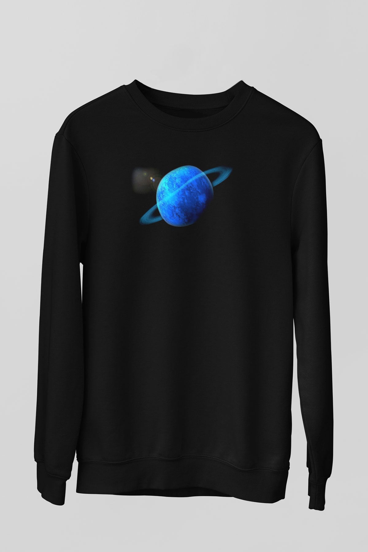 Uranüs Siyah Unisex Sweatshirt