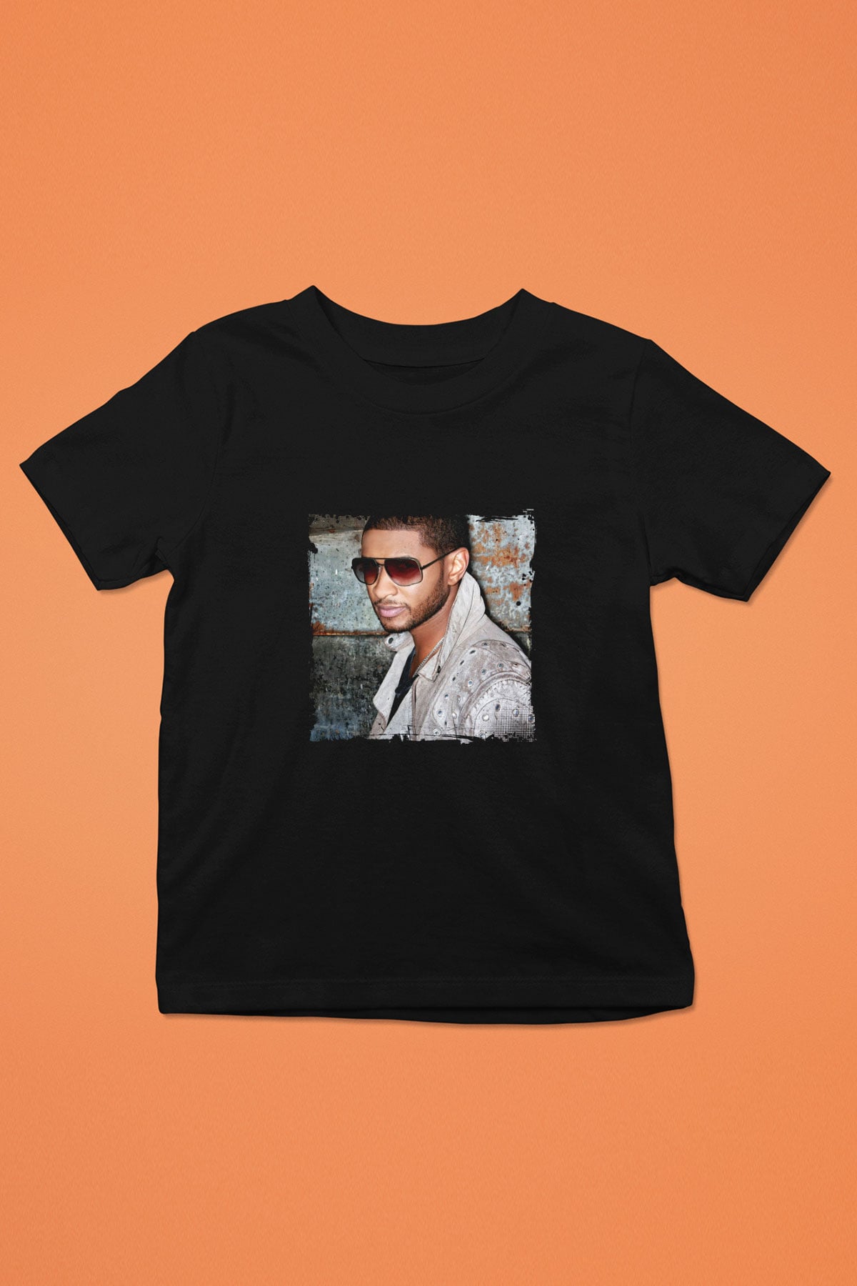Usher  Baskılı Unisex Siyah Çocuk Tişört