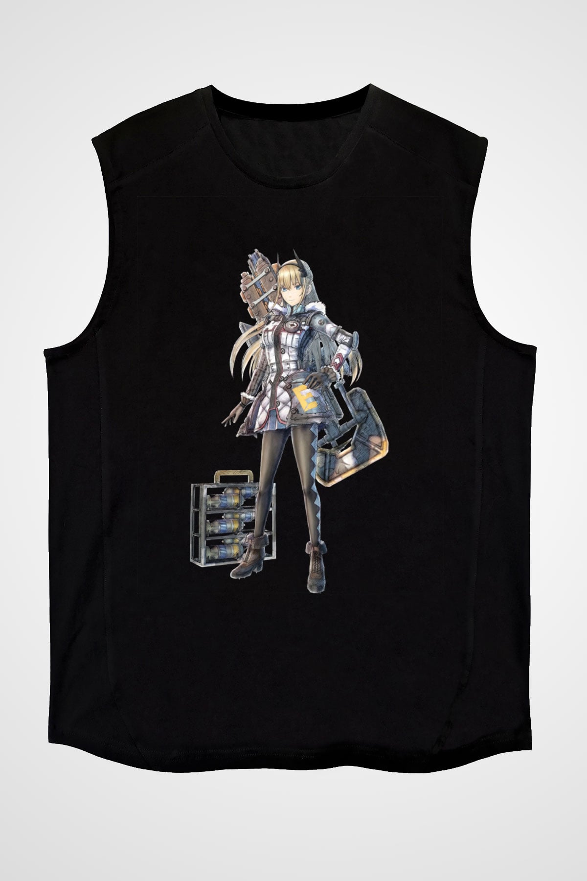 Valkyria Chronicles Siyah Unisex Kolsuz Tişört