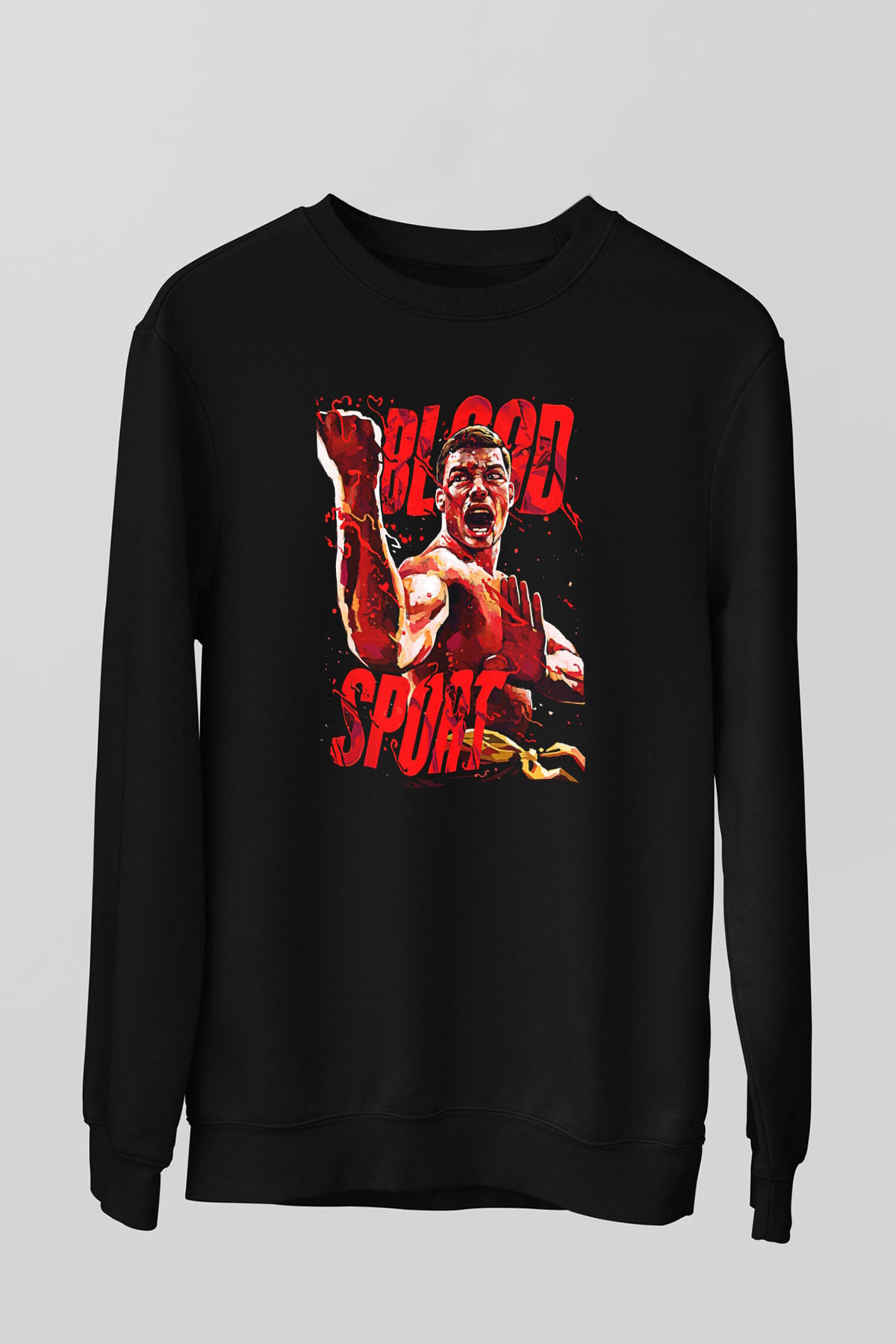 Van Damme James Baskılı Unisex Siyah Sweatshirt