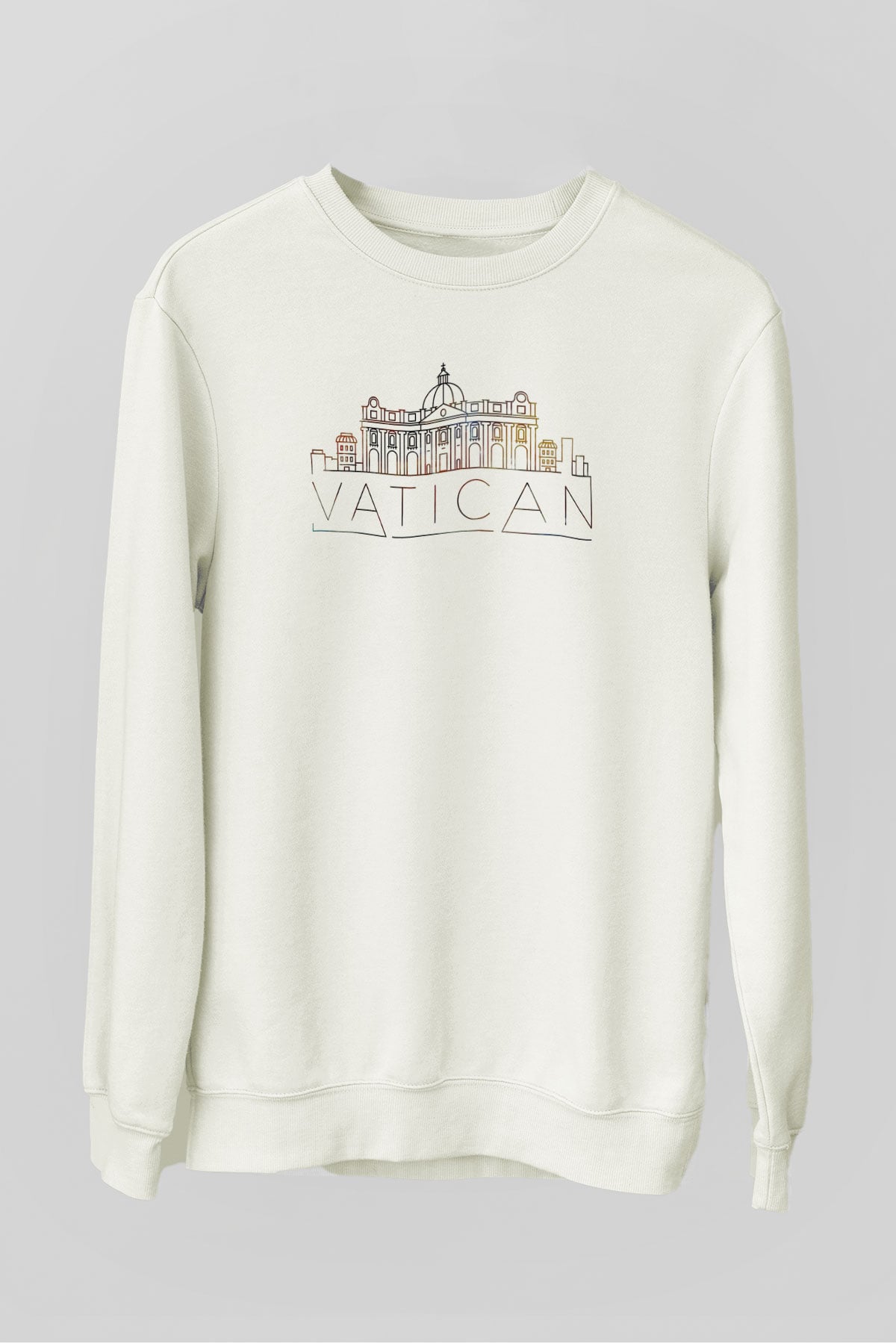 Vatikan Beyaz Unisex Sweatshirt