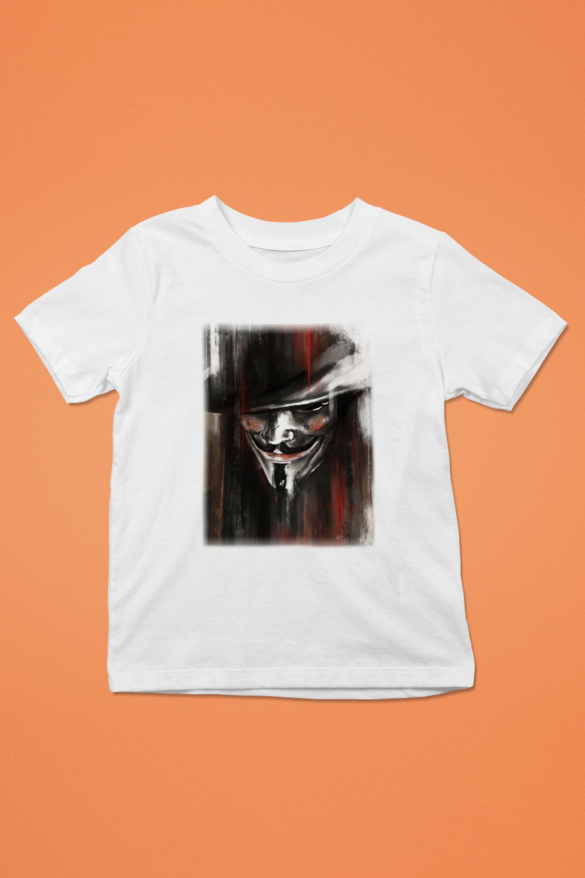 Vendetta Baskılı Beyaz Unisex Çocuk Tişört