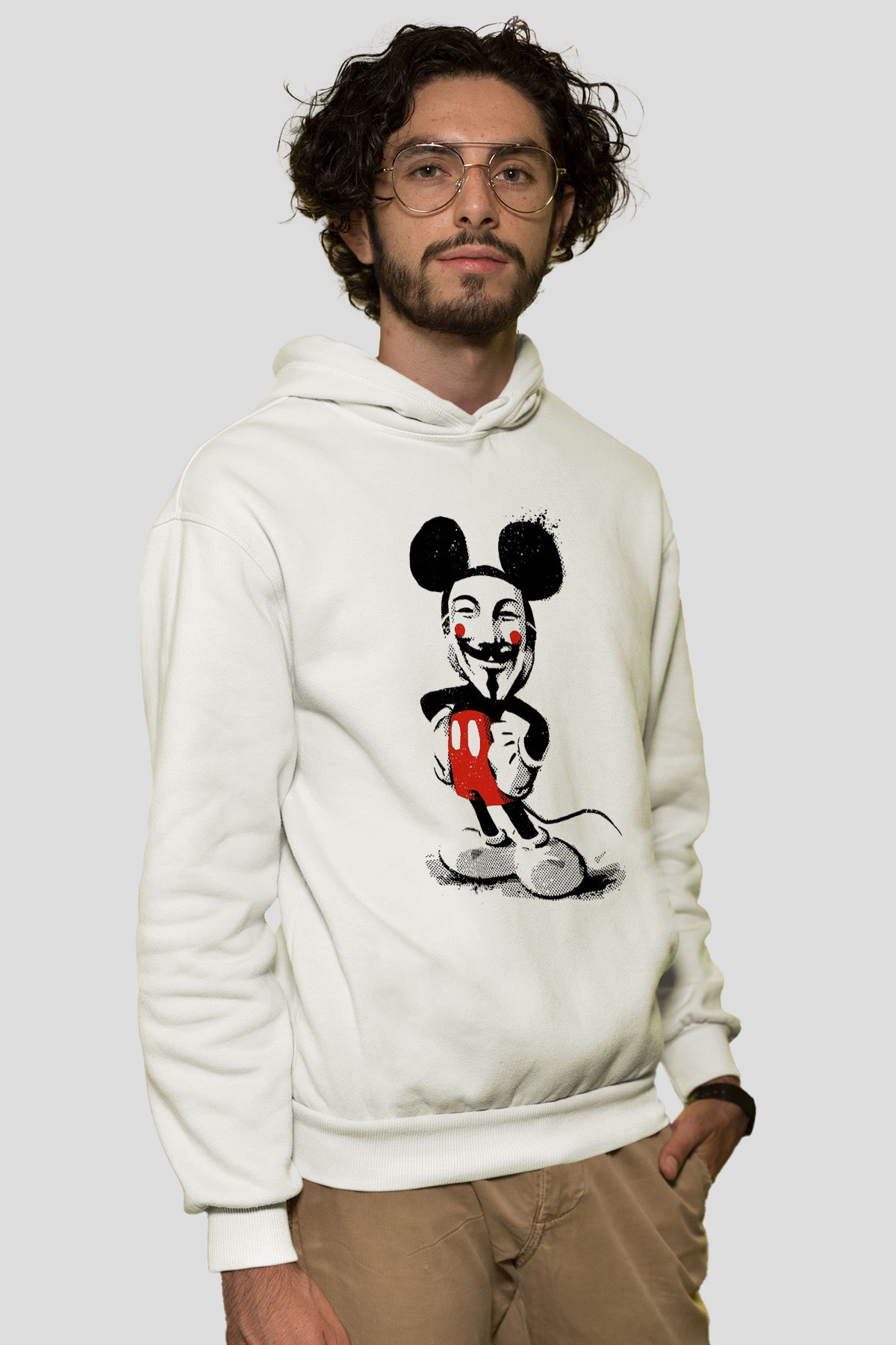 Vendetta Beyaz Unisex Hoodie