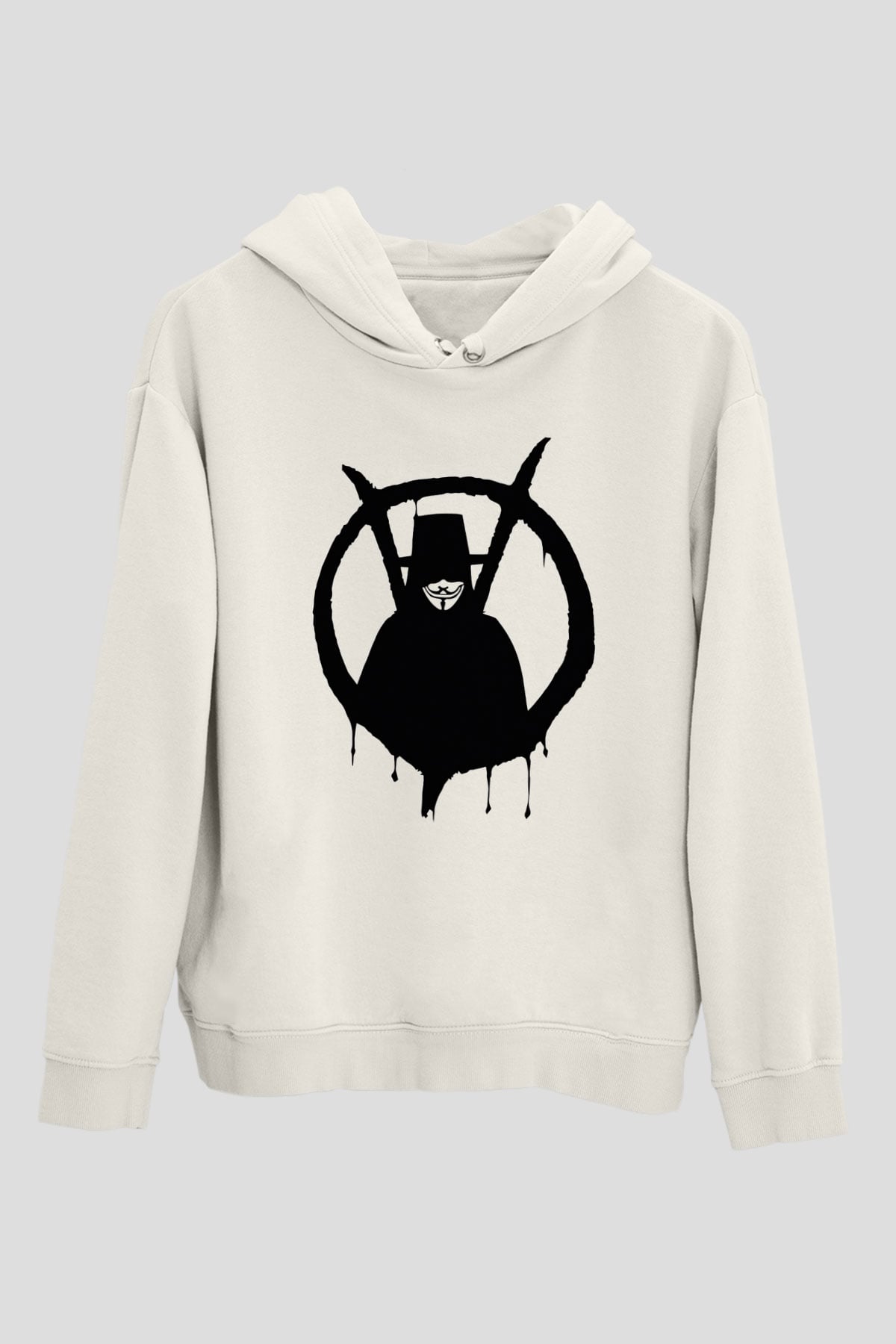 Vendetta Beyaz Unisex Hoodie