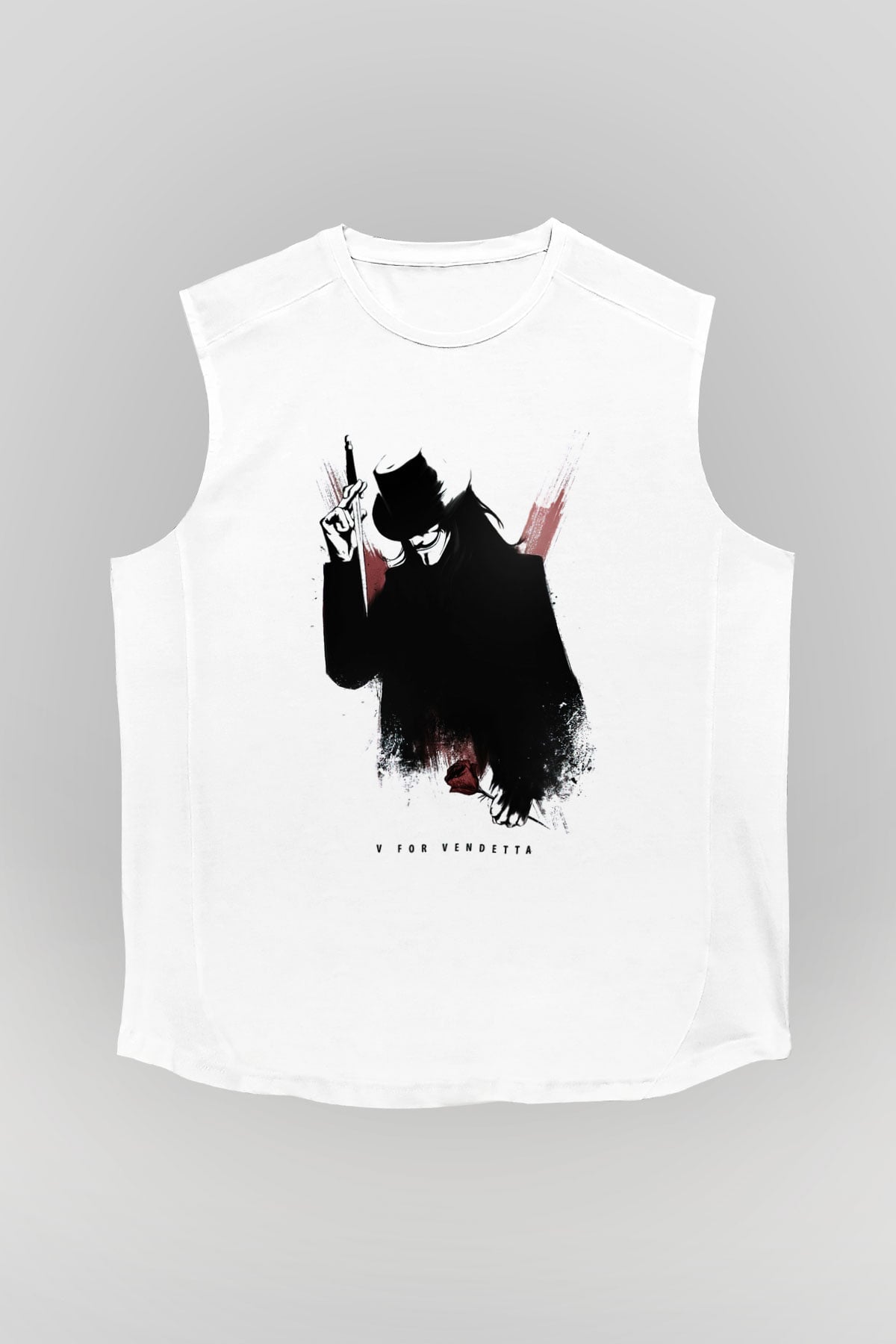 Vendetta Beyaz Unisex Kolsuz Tişört
