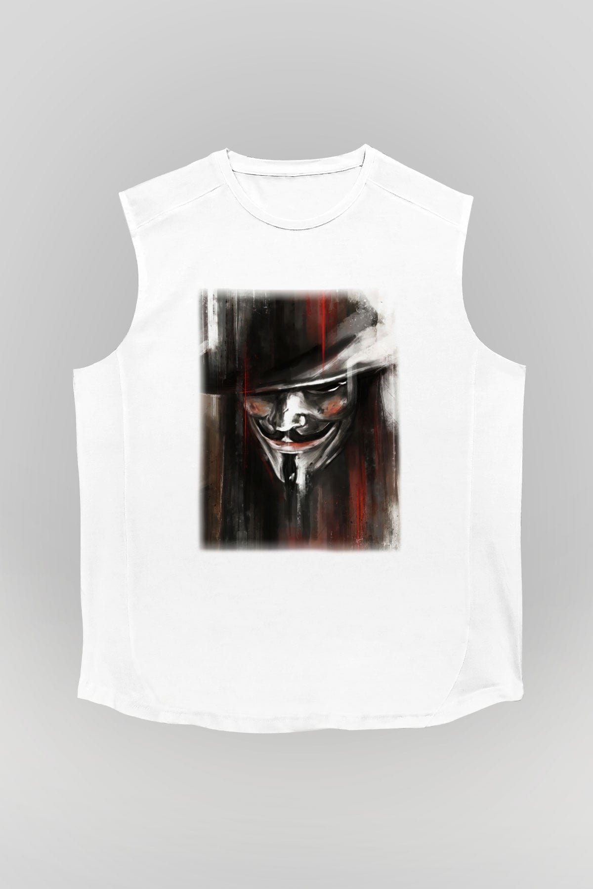Vendetta Beyaz Unisex Kolsuz Tişört