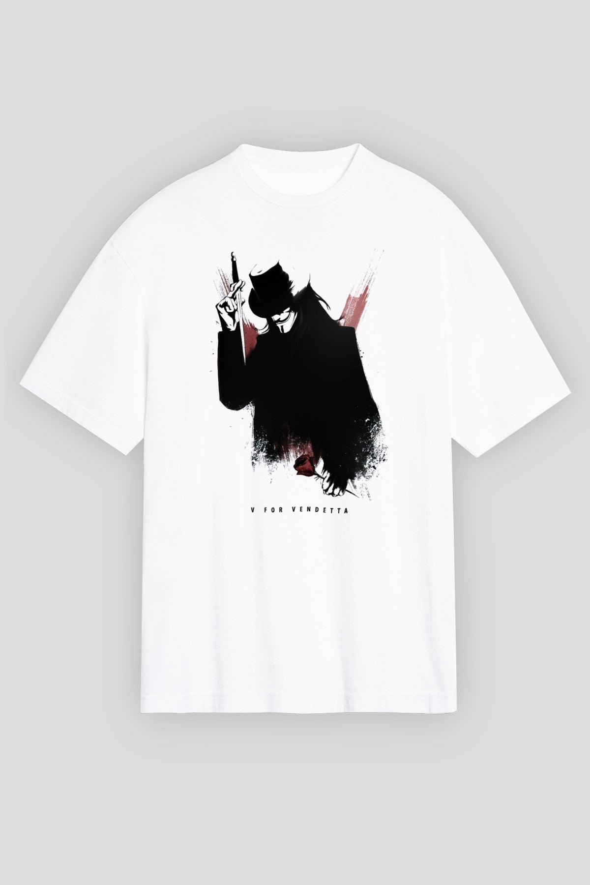 Vendetta Beyaz Unisex Oversize Tişört T-Shirt