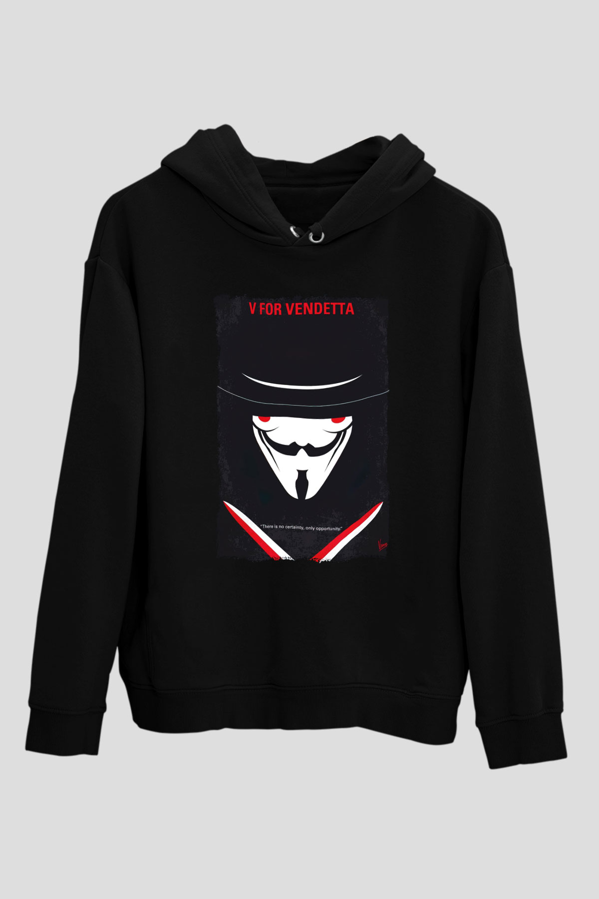 Vendetta Siyah Unisex Hoodie