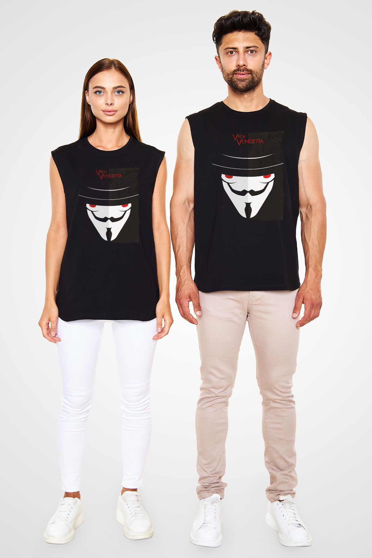 Vendetta Siyah Unisex Kolsuz Tişört