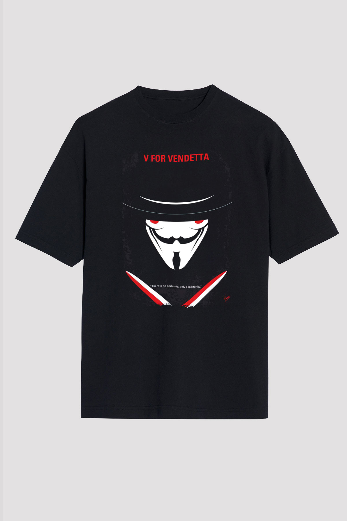 Vendetta Siyah Unisex Tişört T-Shirt