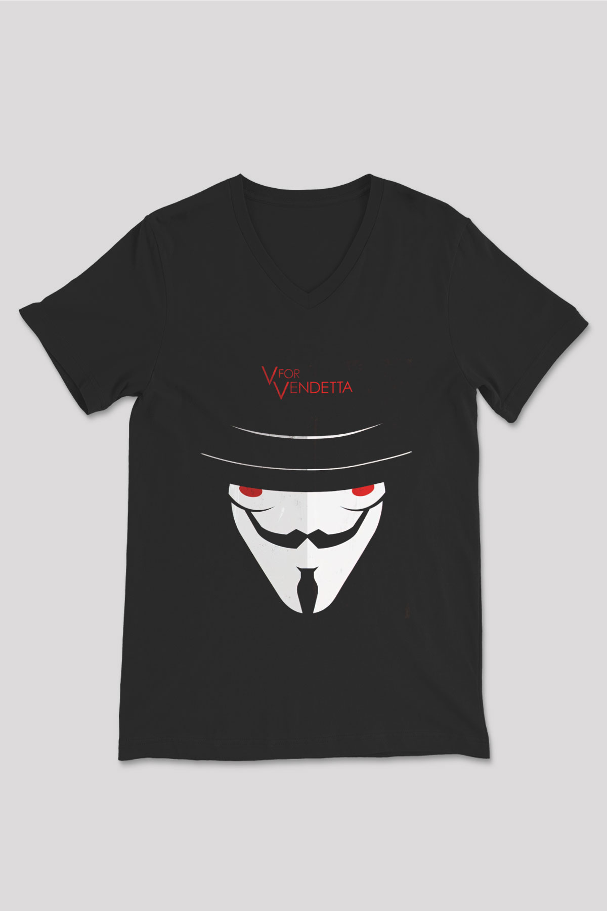 Vendetta Siyah Unisex V Yaka Tişört
