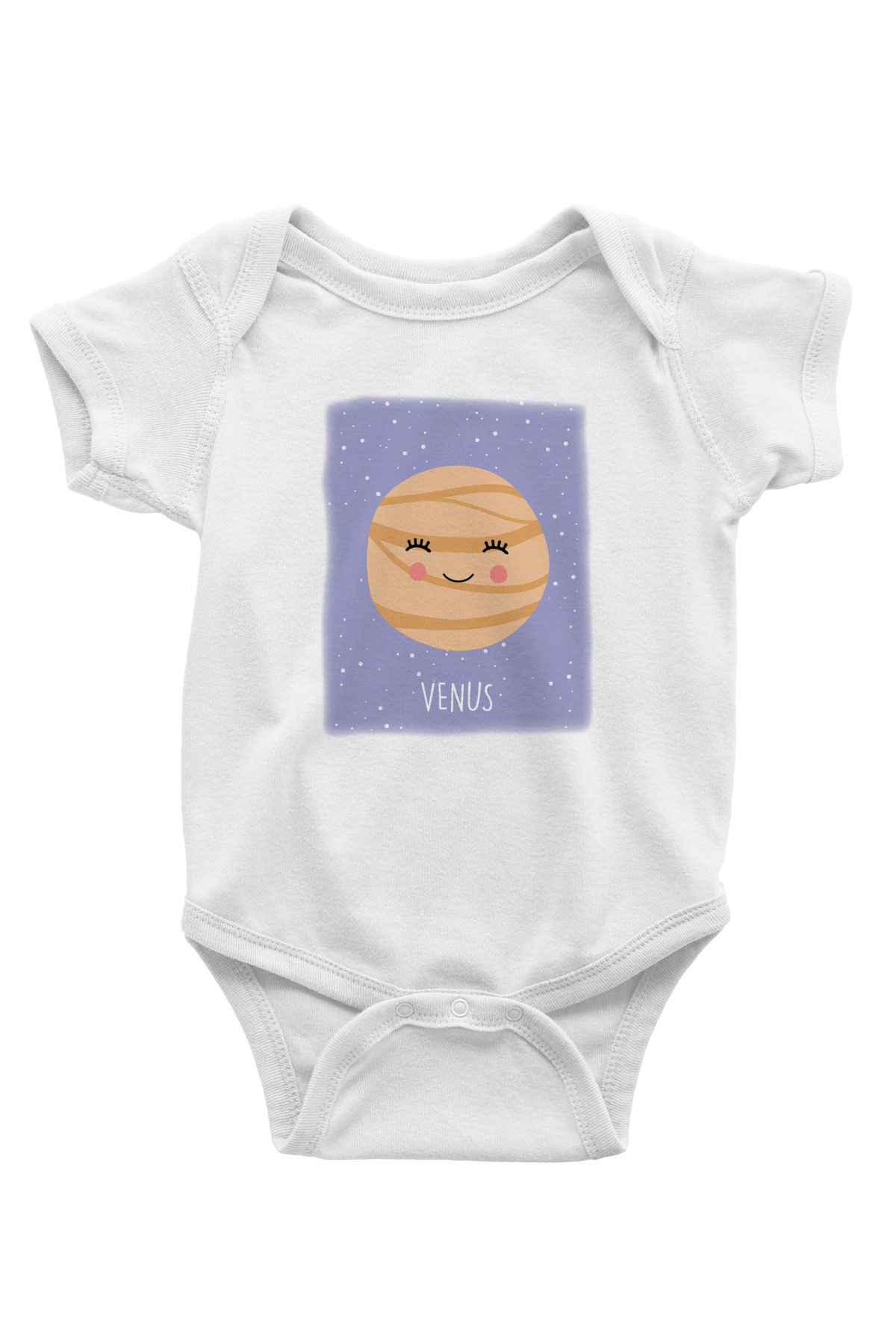 Venüs Baskılı Beyaz Unisex Bebek Body - Zıbın