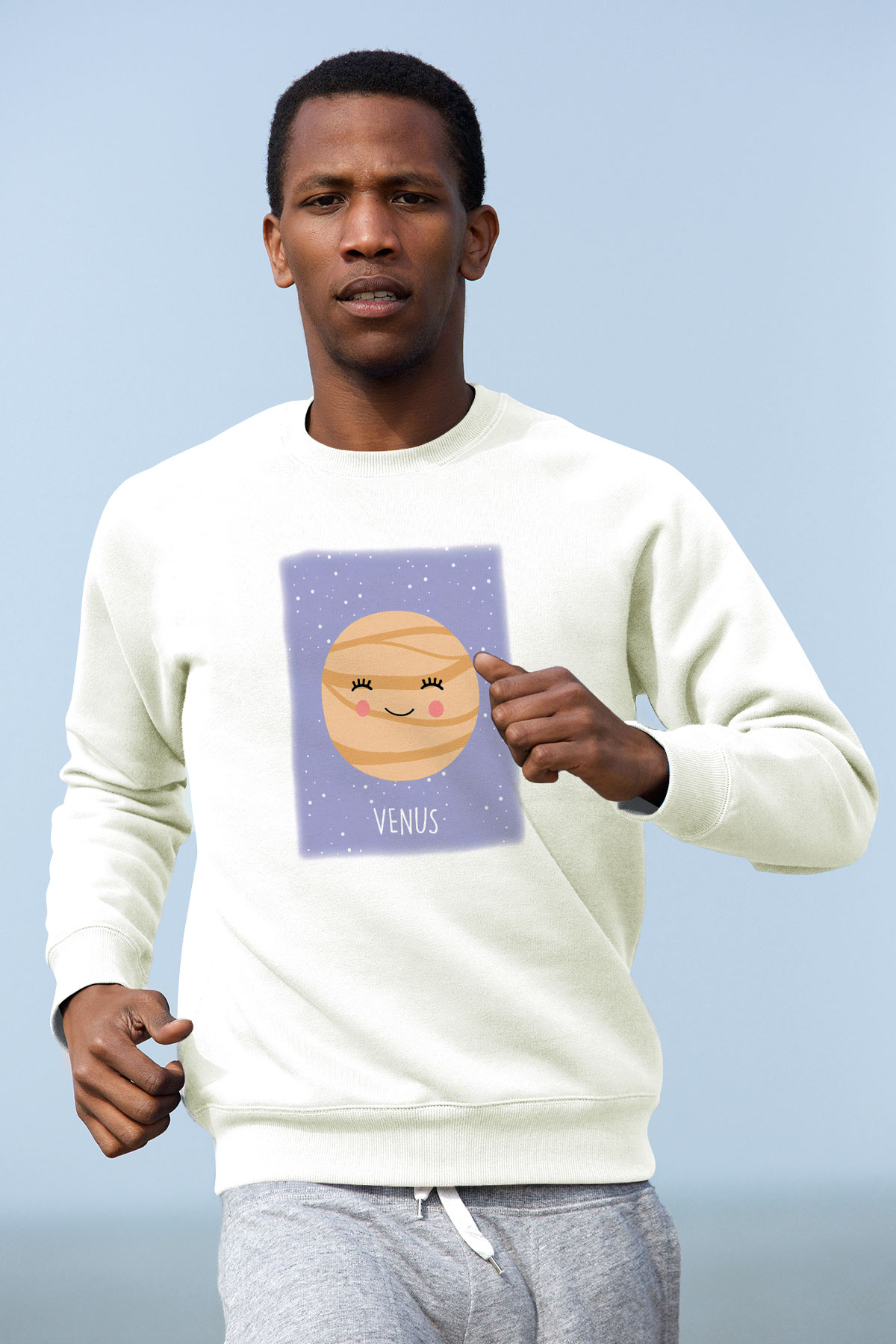Venüs Beyaz Unisex Sweatshirt