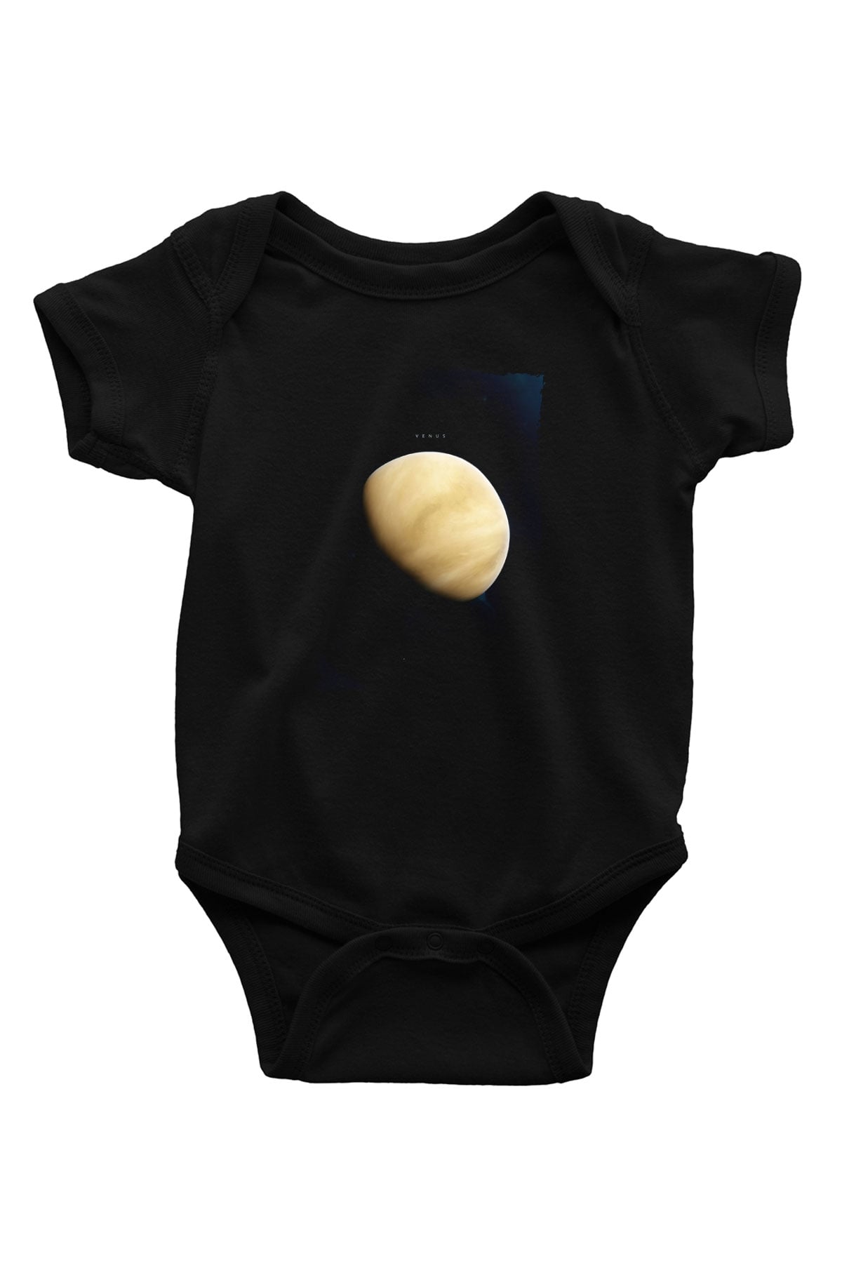 Venüs Fotoğraf Baskılı Unisex  Siyah Bebek Body - Zıbın