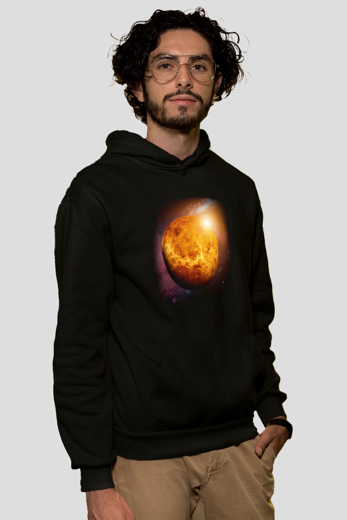Venüs Siyah Unisex Hoodie