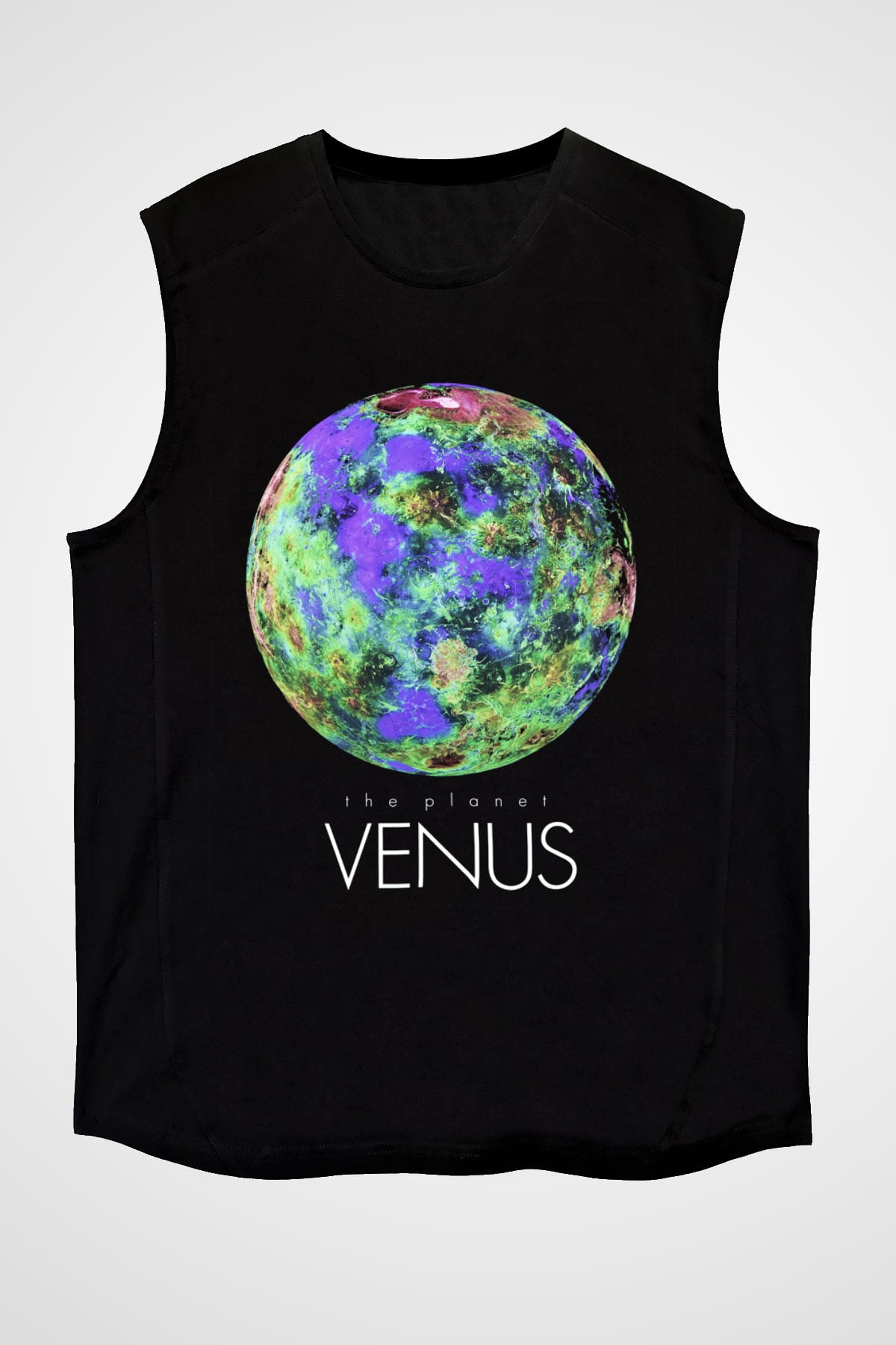 Venüs Siyah Unisex Kolsuz Tişört