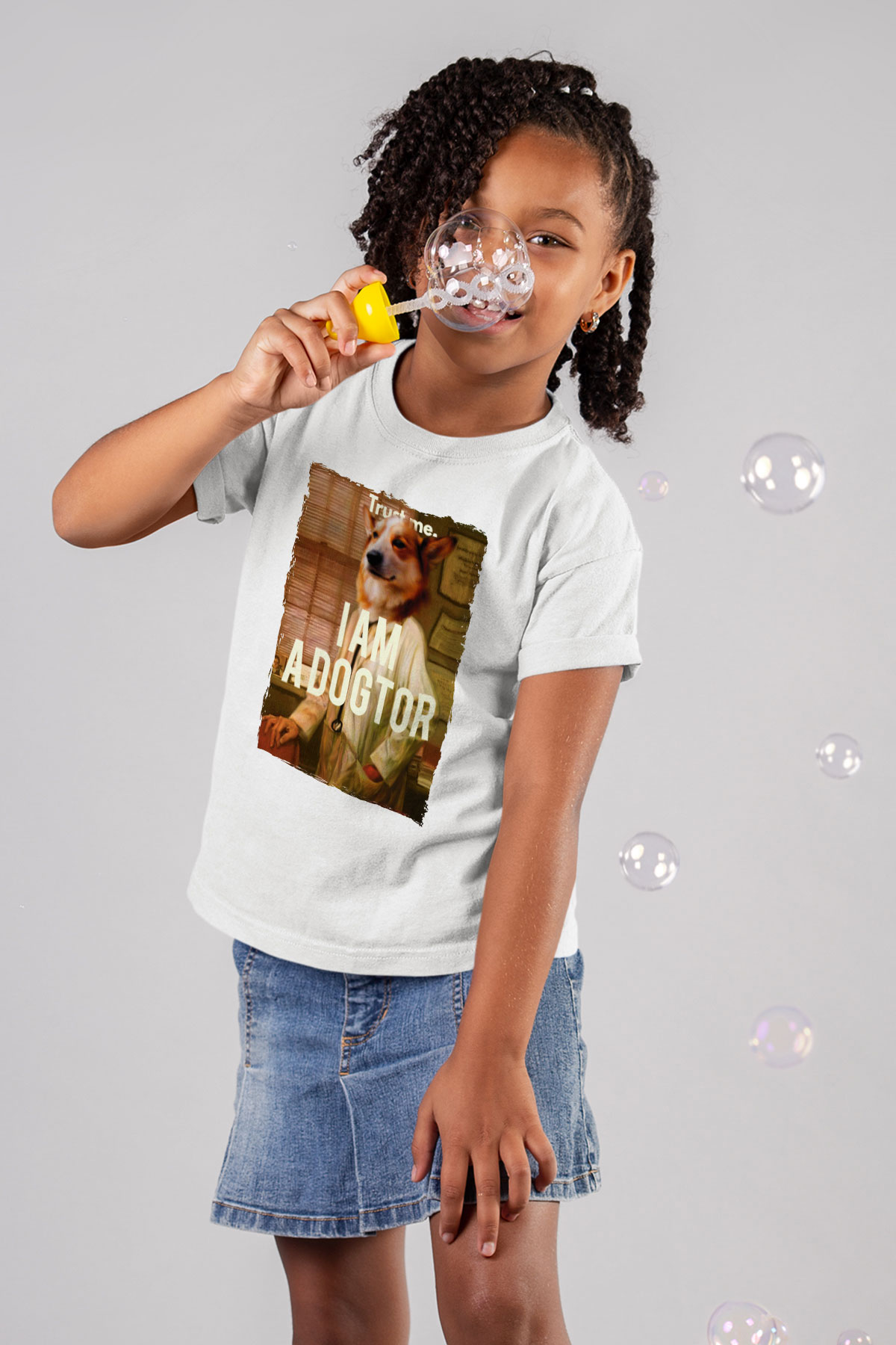 Veteriner Beyaz Unisex Çocuk Tişört
