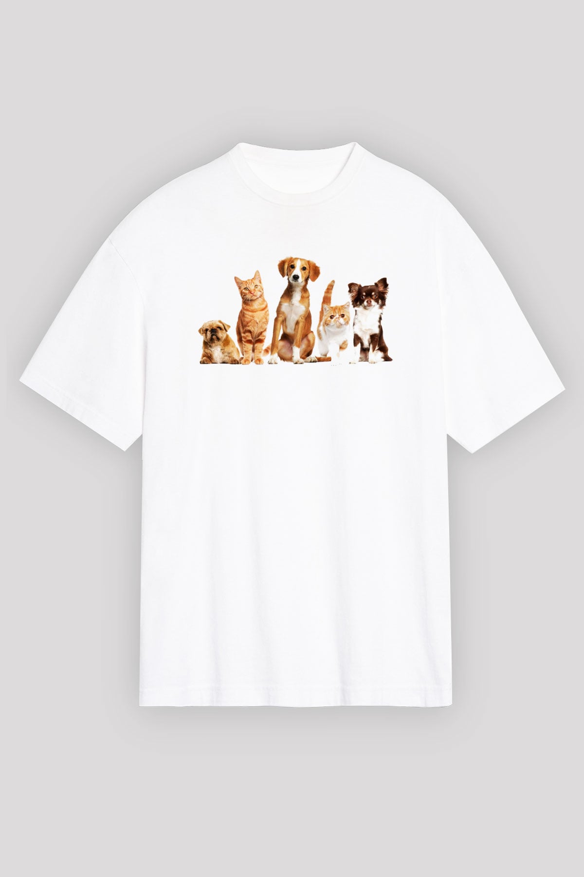 Veteriner Beyaz Unisex Oversize Tişört T-Shirt