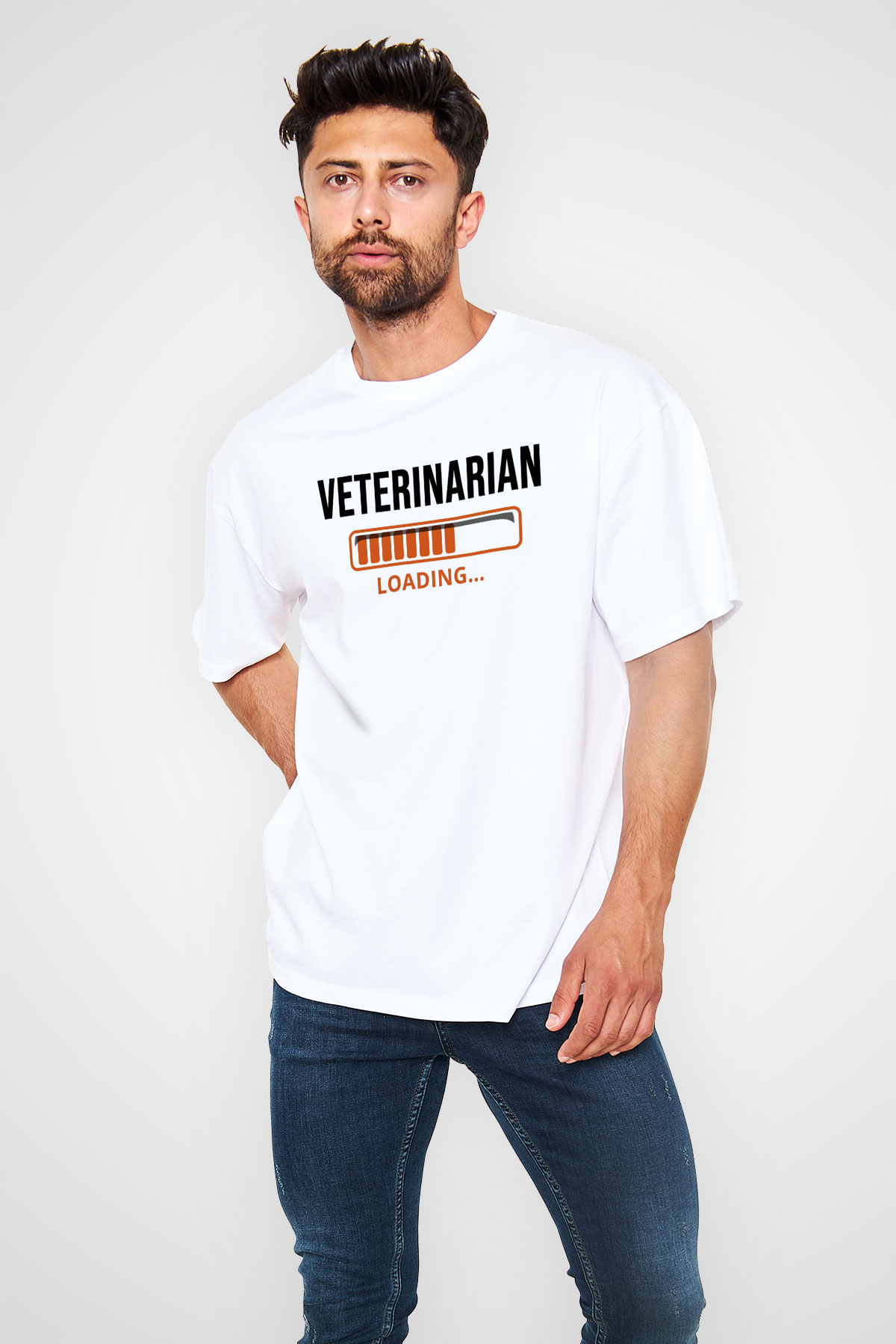 Veteriner Beyaz Unisex Tişört T-Shirt - TişörtFabrikası