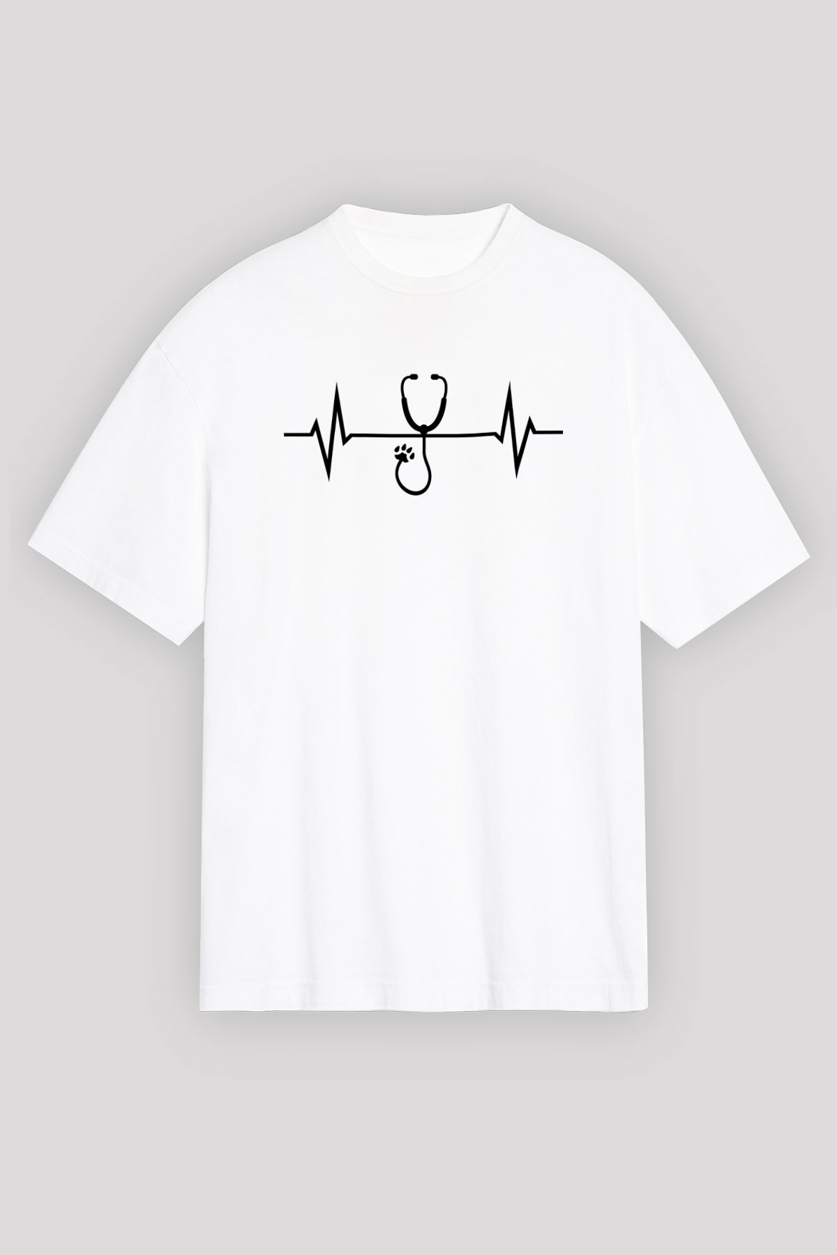 Veteriner Beyaz Unisex Tişört T-Shirt - TişörtFabrikası