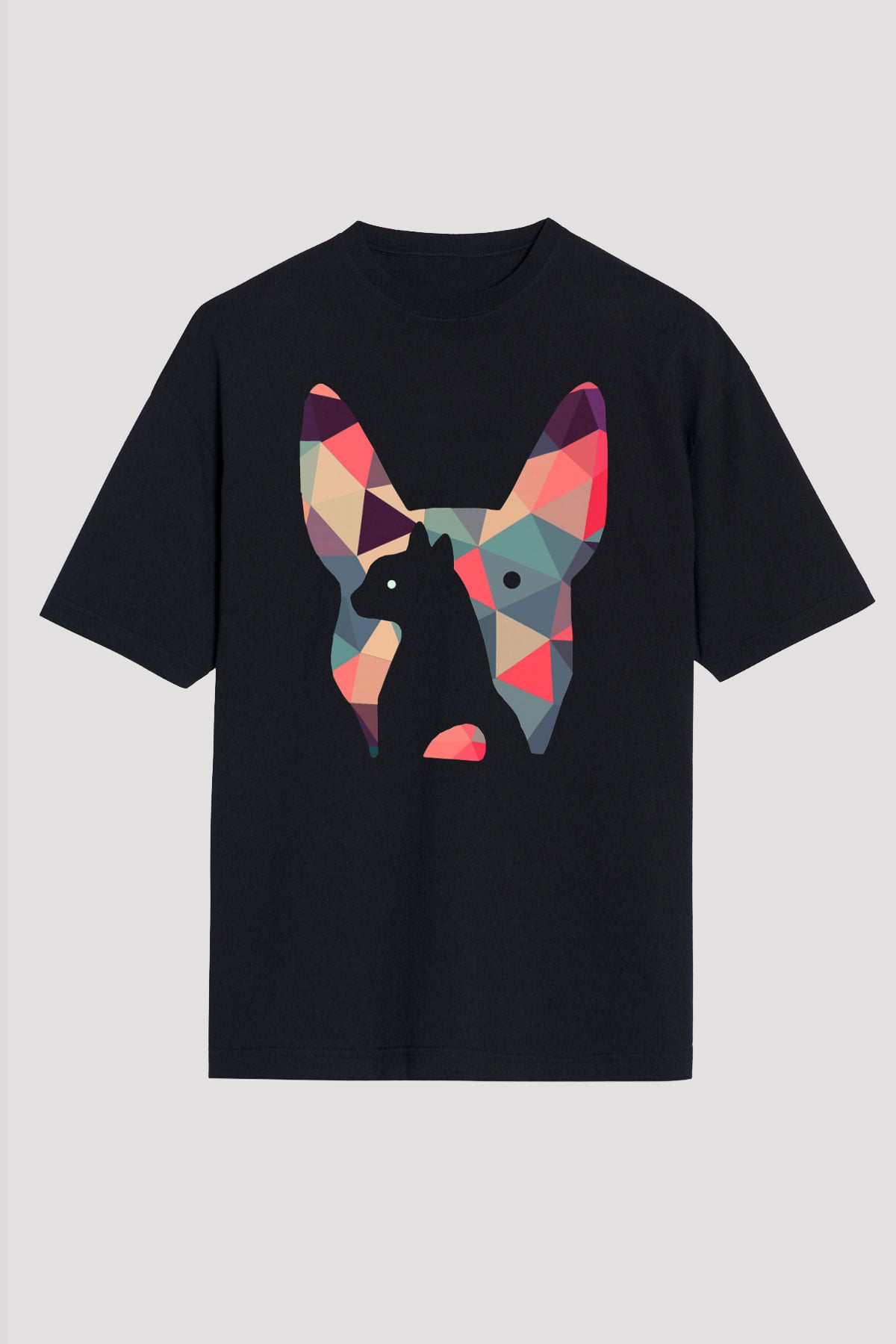 Veteriner Siyah Unisex Oversize Tişört T-Shirt