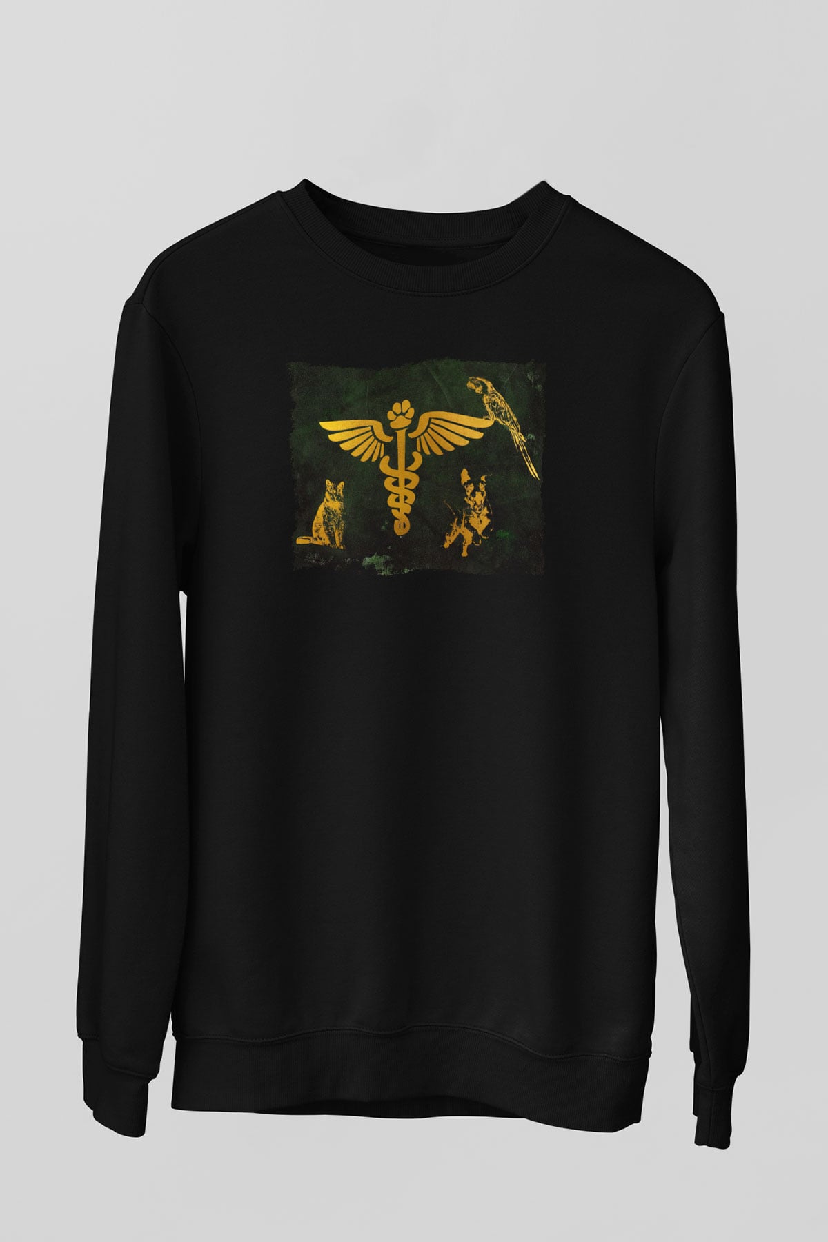 Veteriner Siyah Unisex Sweatshirt