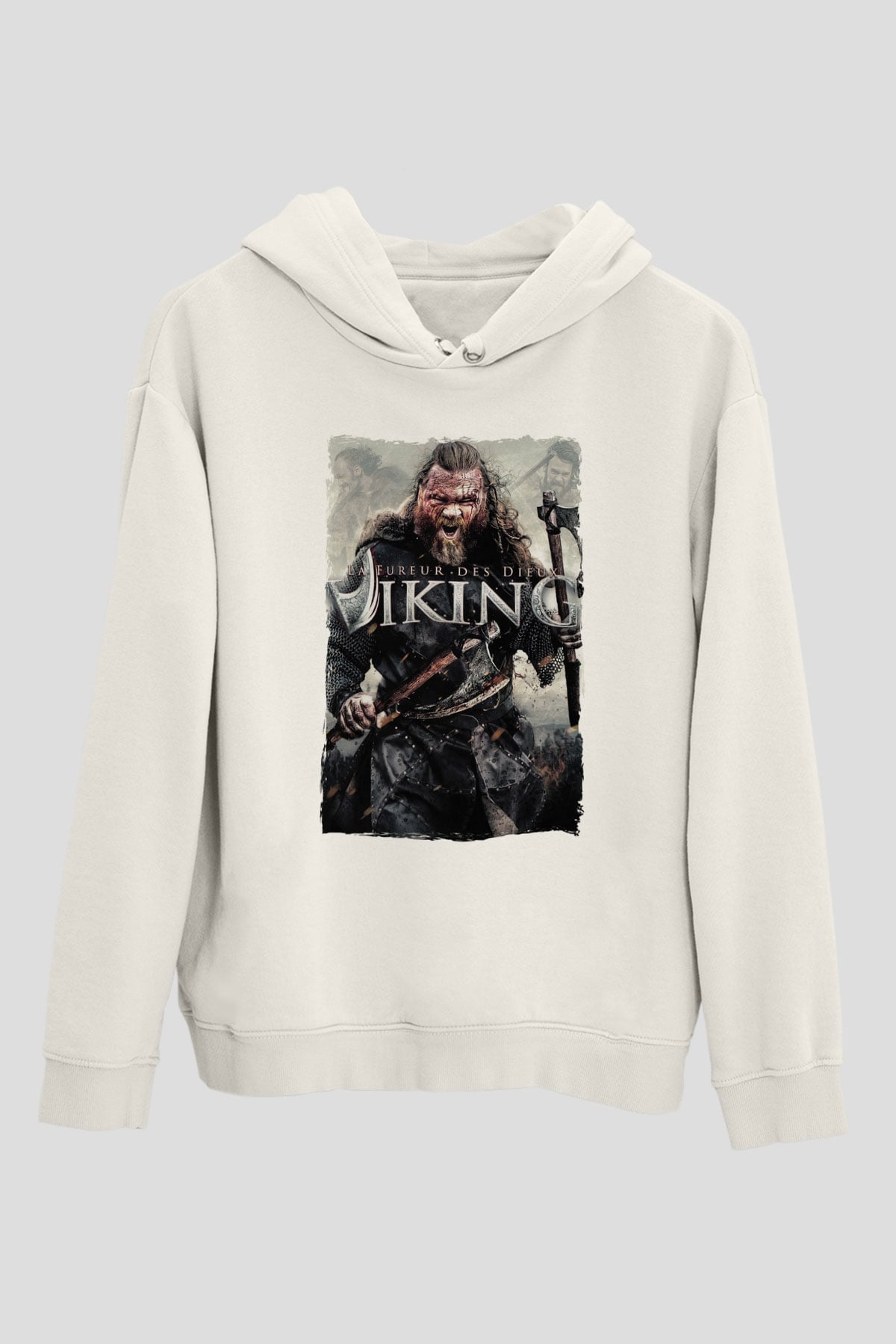 Vikings Beyaz Unisex Hoodie