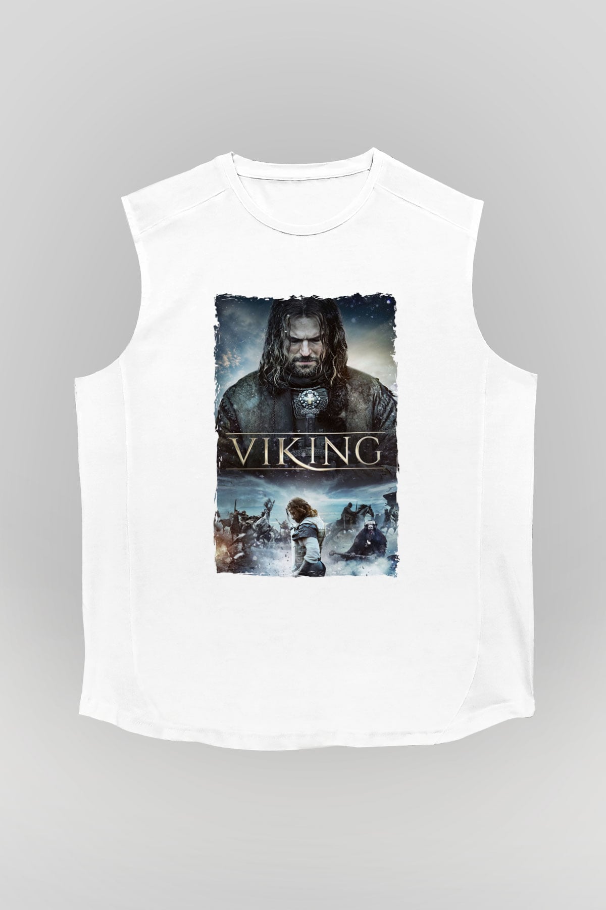 Vikings Beyaz Unisex Kolsuz Tişört