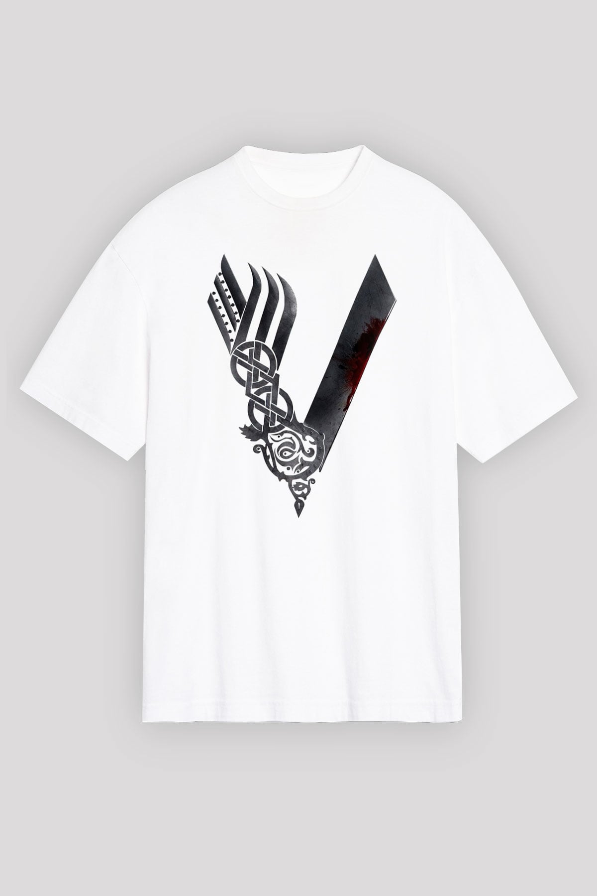 Vikings Beyaz Unisex Oversize Tişört T-Shirt