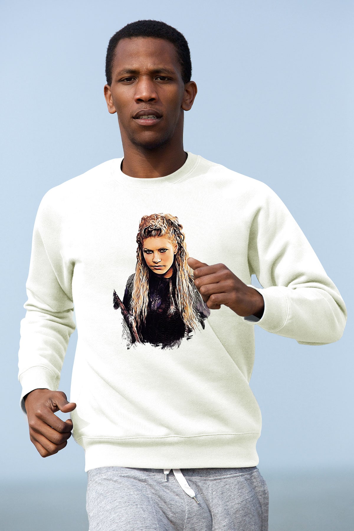 Vikings Beyaz Unisex Sweatshirt