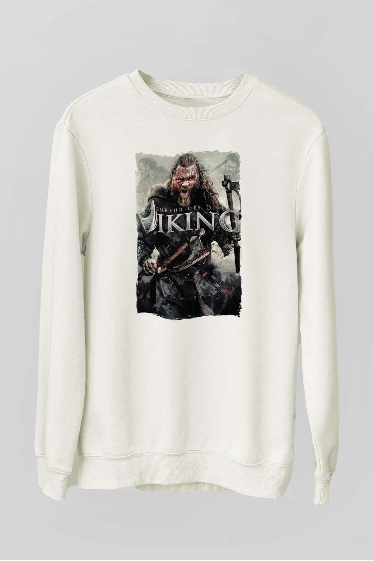 Vikings Beyaz Unisex Sweatshirt