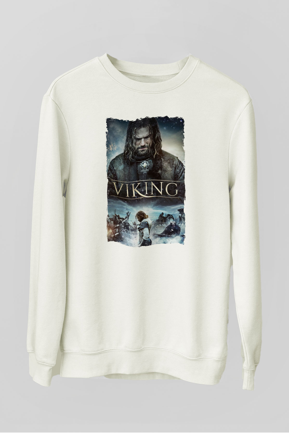 Vikings Beyaz Unisex Sweatshirt