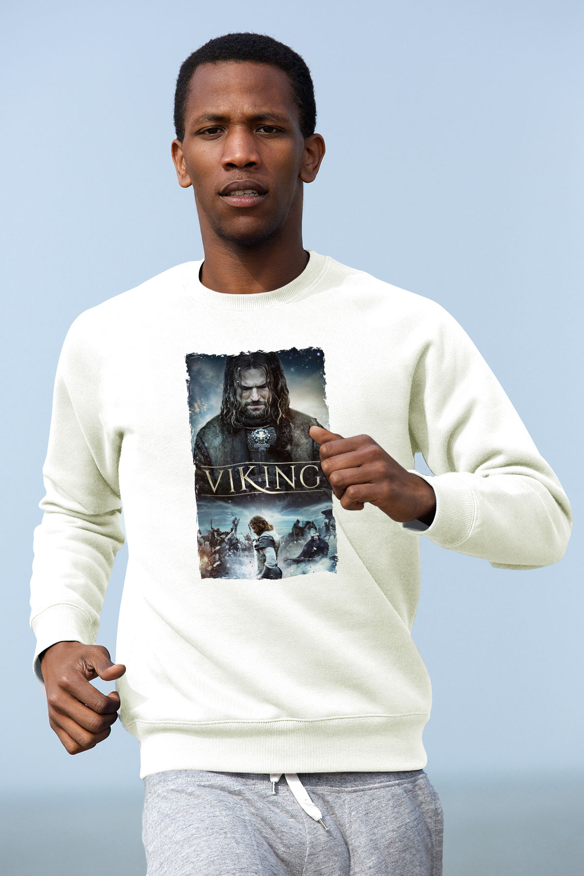 Vikings Beyaz Unisex Sweatshirt