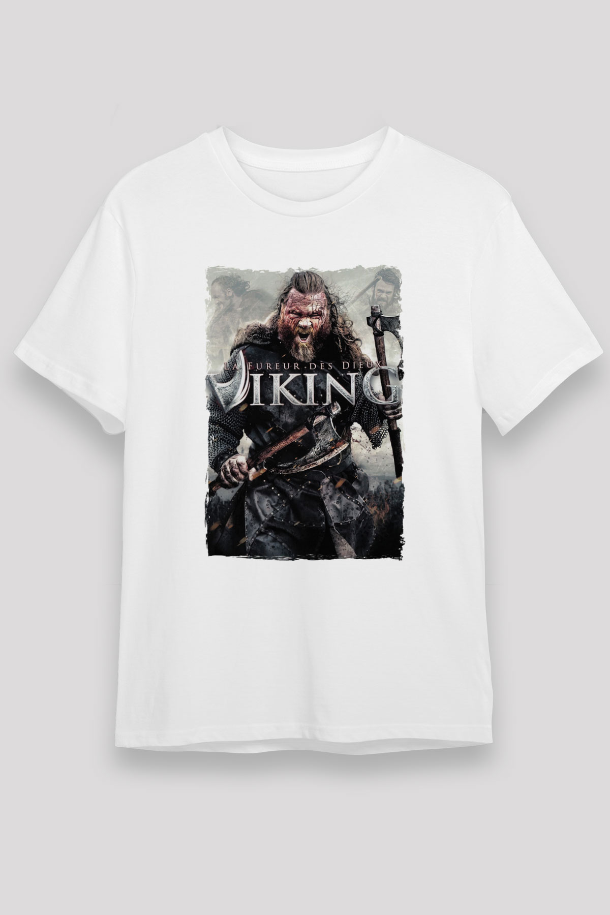 Vikings Beyaz Unisex Tişört T-Shirt