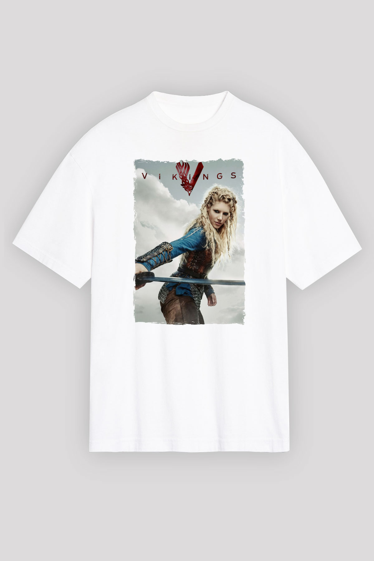 Vikings Beyaz Unisex Tişört T-Shirt