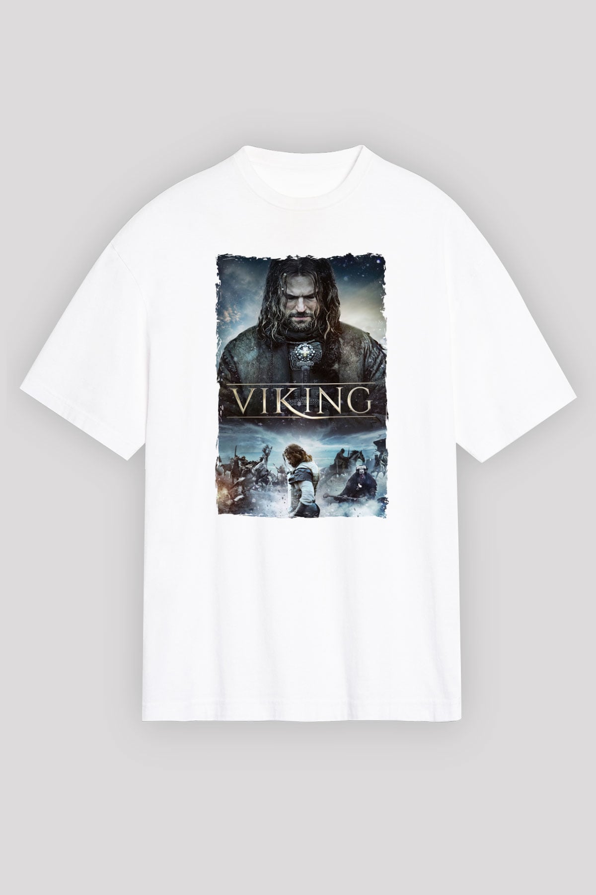 Vikings Beyaz Unisex Tişört T-Shirt