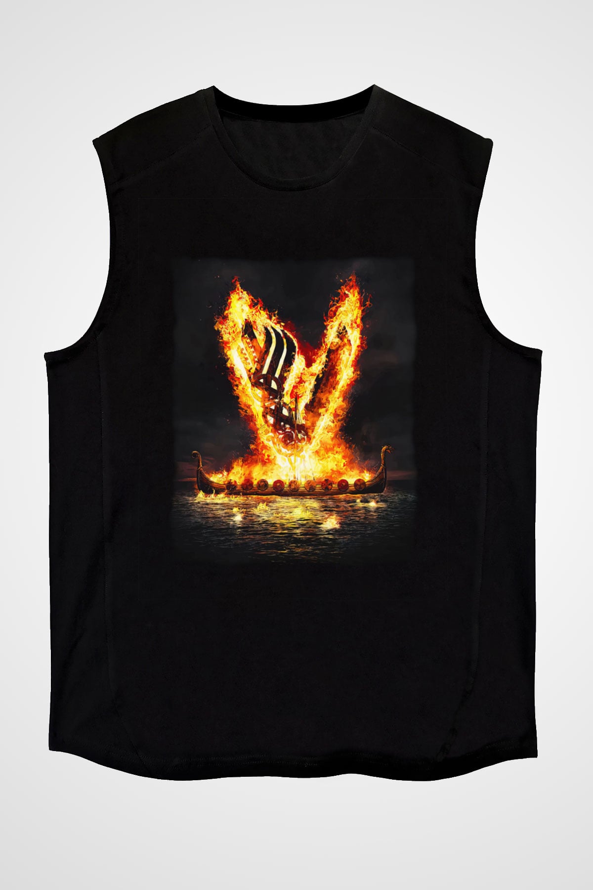 Vikings Siyah Unisex Kolsuz Tişört