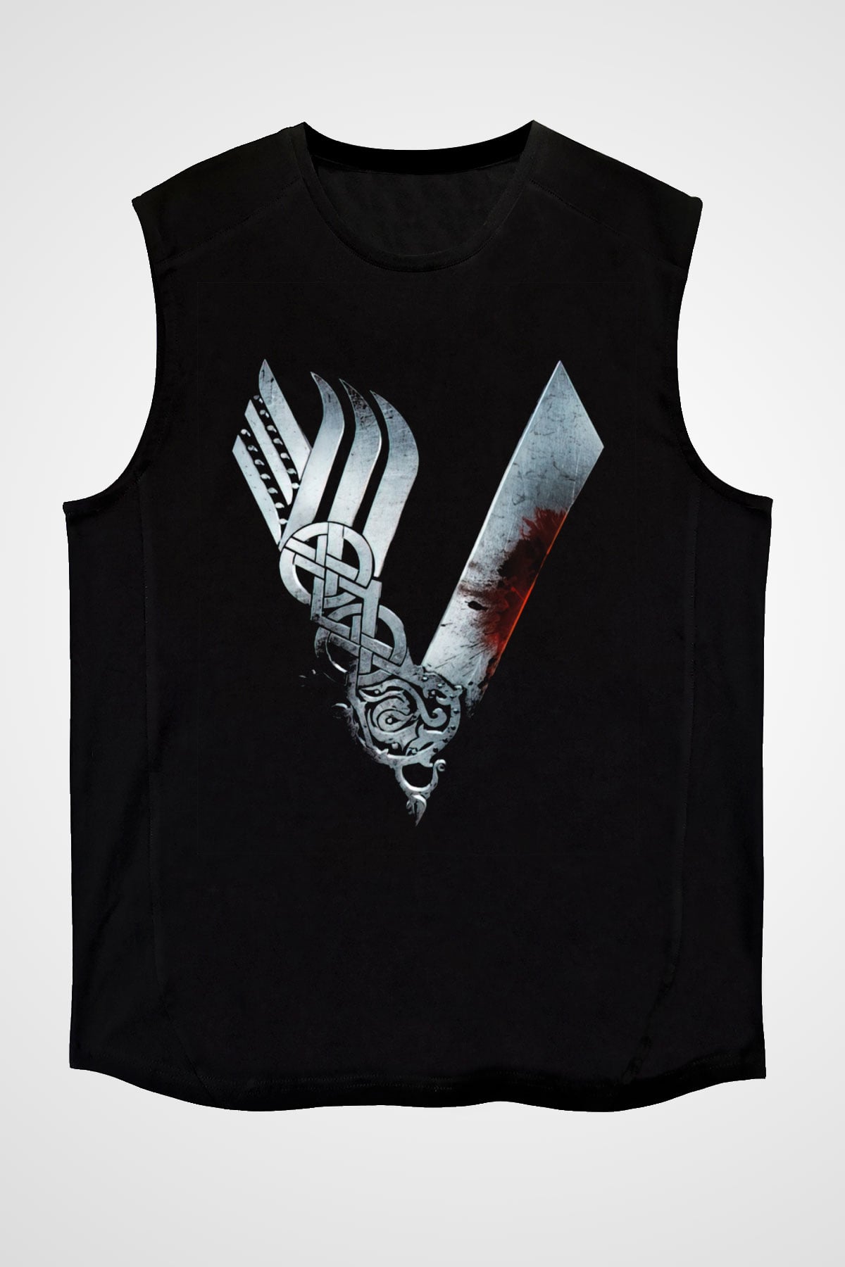 Vikings Siyah Unisex Kolsuz Tişört