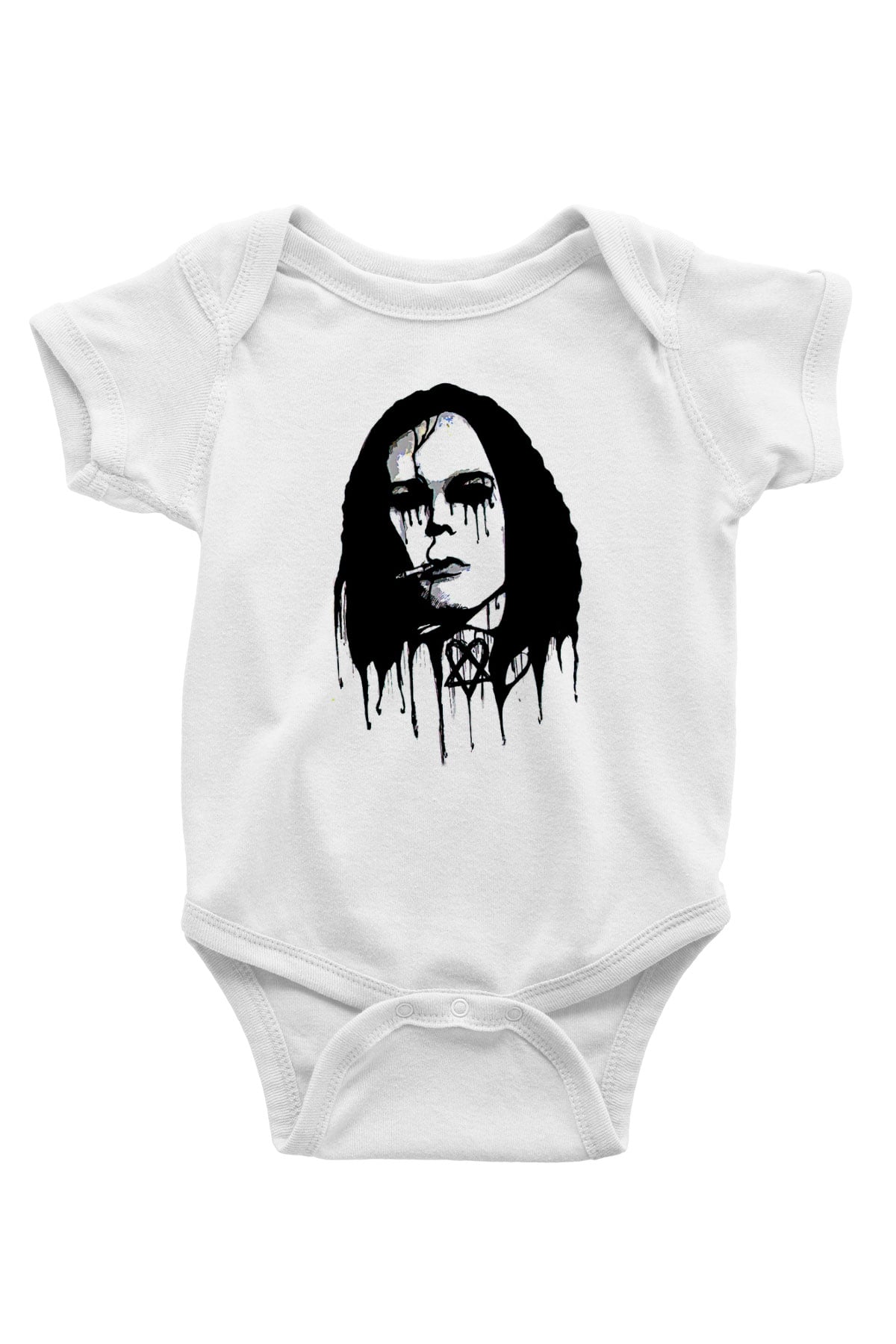 Ville Valo Baskılı Beyaz Unisex Bebek Body - Zıbın