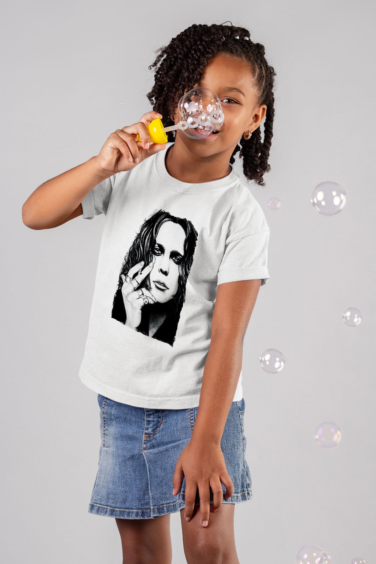 Ville Valo Baskılı Beyaz Unisex Beyaz Çocuk Tişört - Tshirt