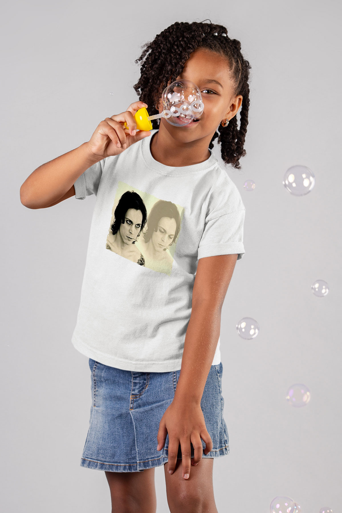 Ville Valo Baskılı Beyaz Unisex Beyaz Çocuk Tişört - Tshirt