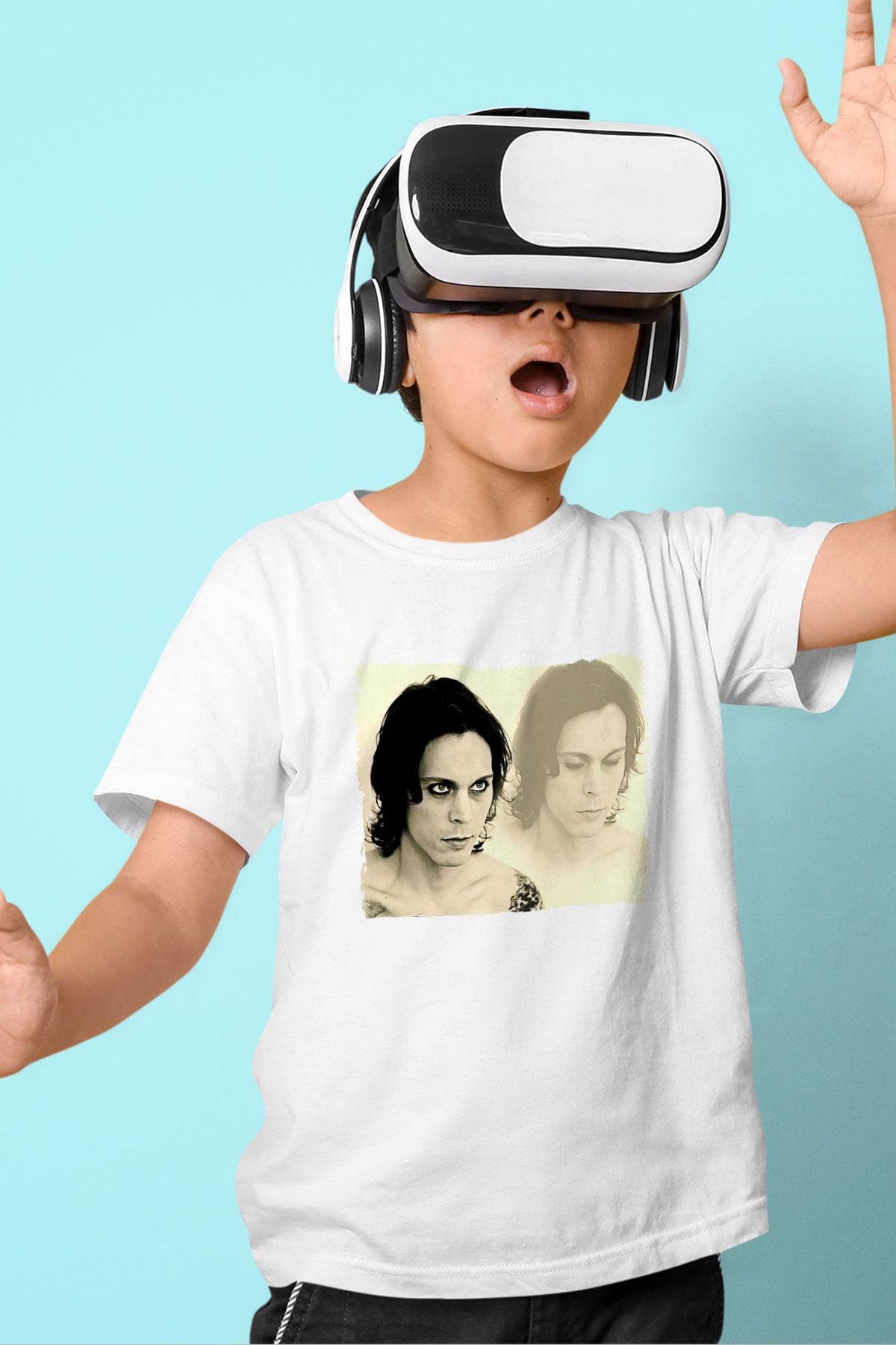 Ville Valo Baskılı Beyaz Unisex Beyaz Çocuk Tişört - Tshirt