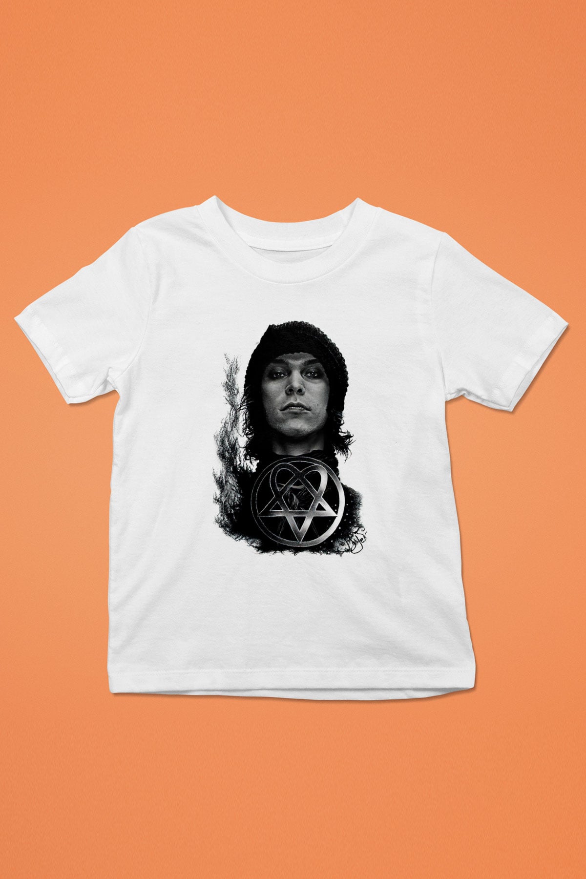 Ville Valo Baskılı Beyaz Unisex Beyaz Çocuk Tişört - Tshirt