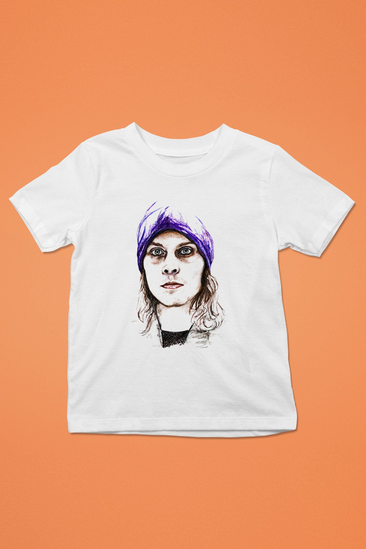 Ville Valo Baskılı Beyaz Unisex Beyaz Çocuk Tişört - Tshirt