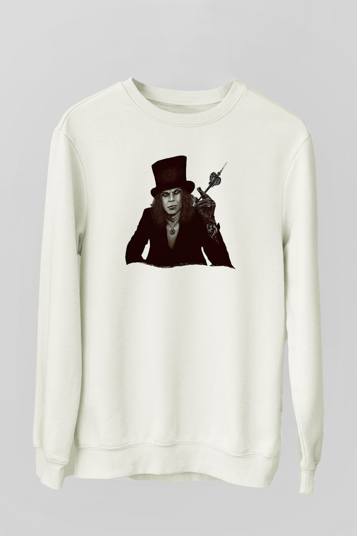 Ville Valo Baskılı Beyaz Unisex Sweatshirt