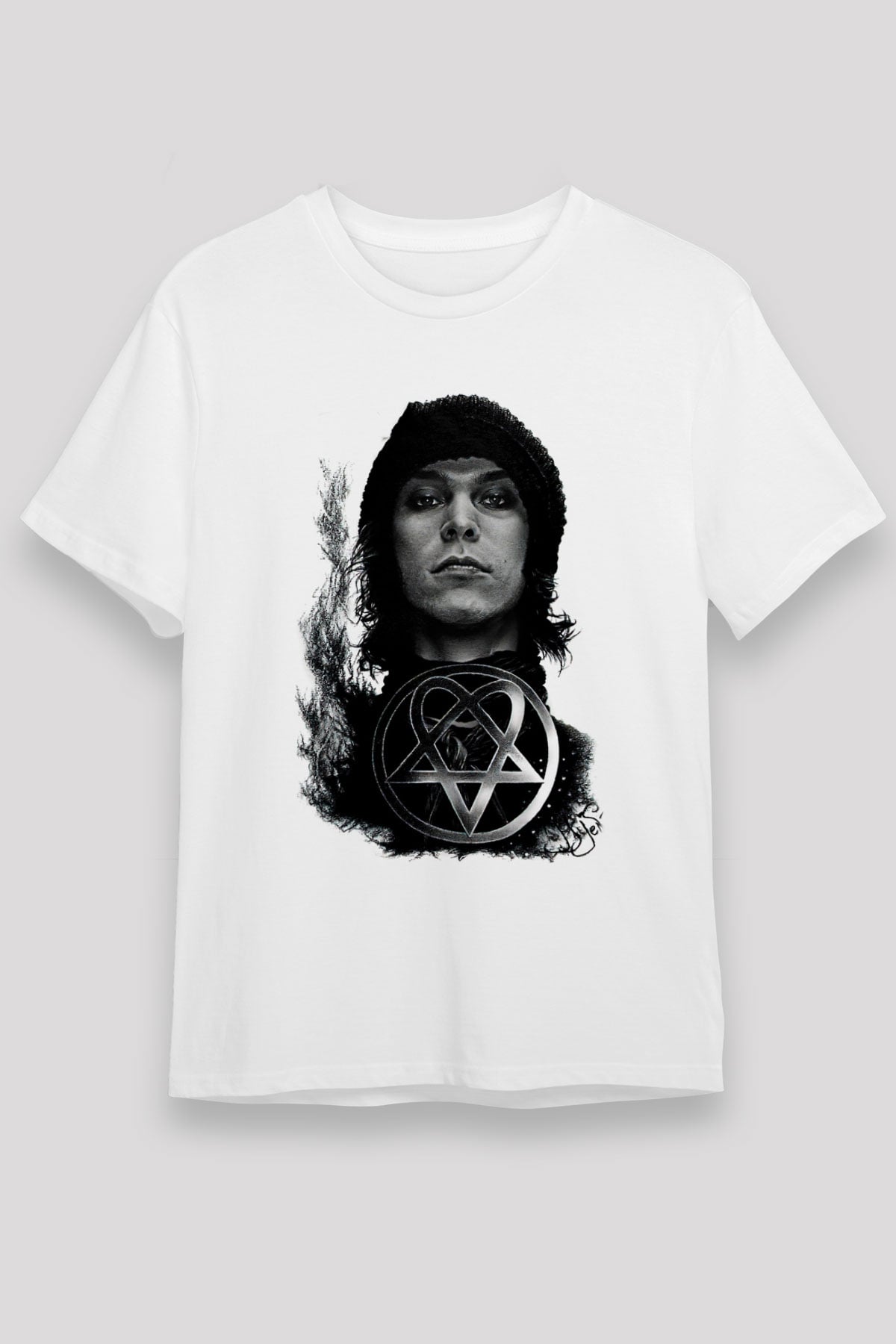 Ville Valo Baskılı Unisex Beyaz Tişört - Tshirt