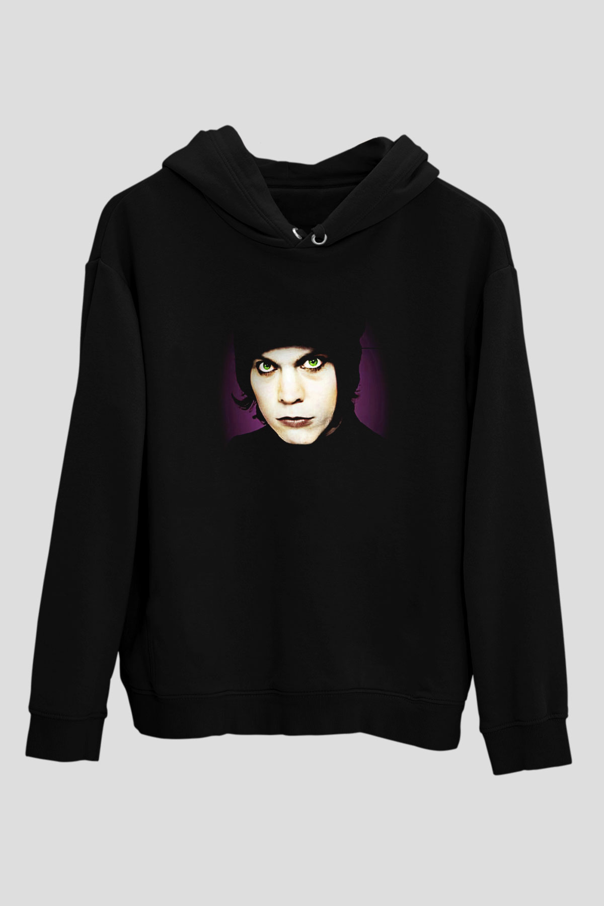 Ville Valo Baskılı Unisex Siyah Kapüşonlu Sweatshirt